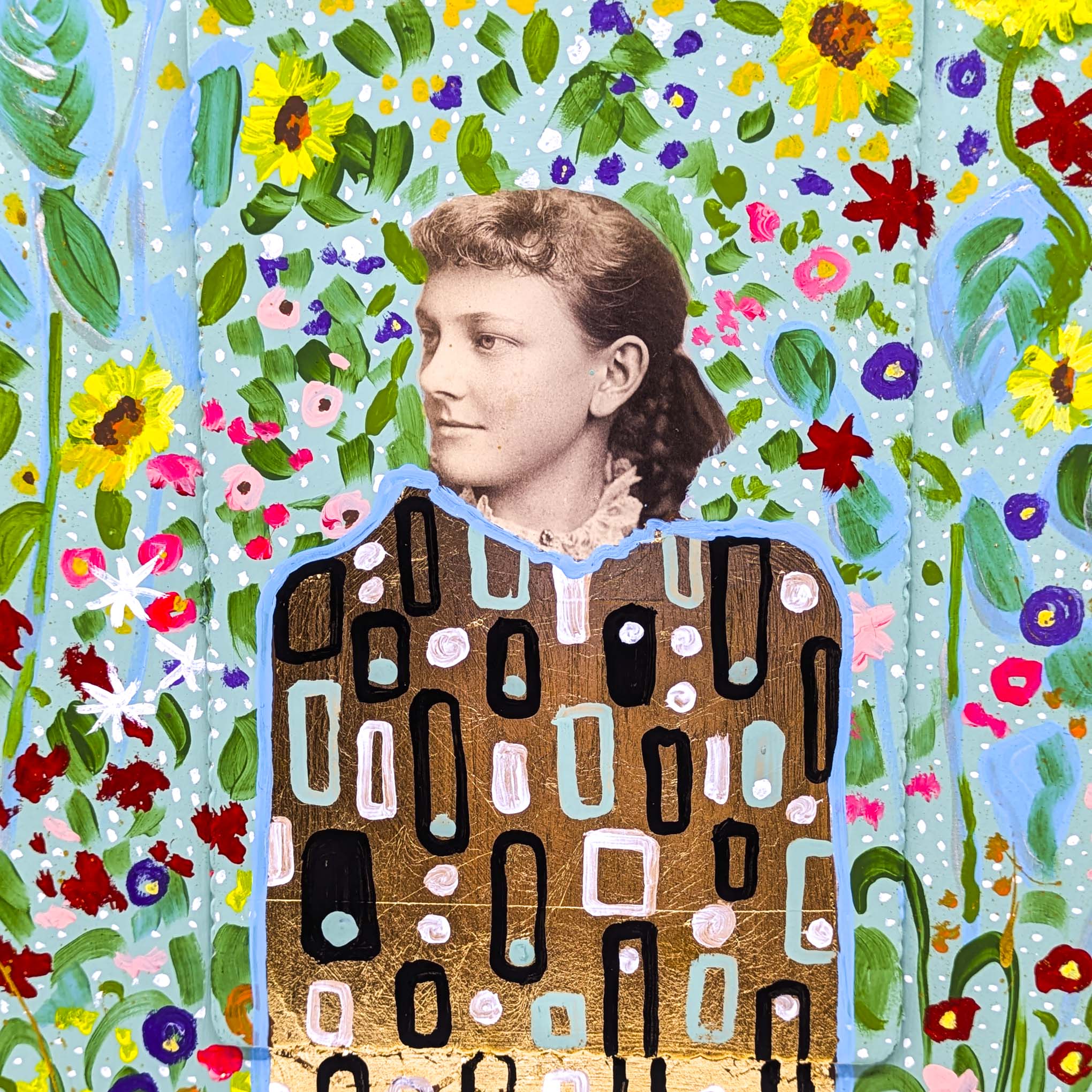 Woman in the Flowers- Original Artwork