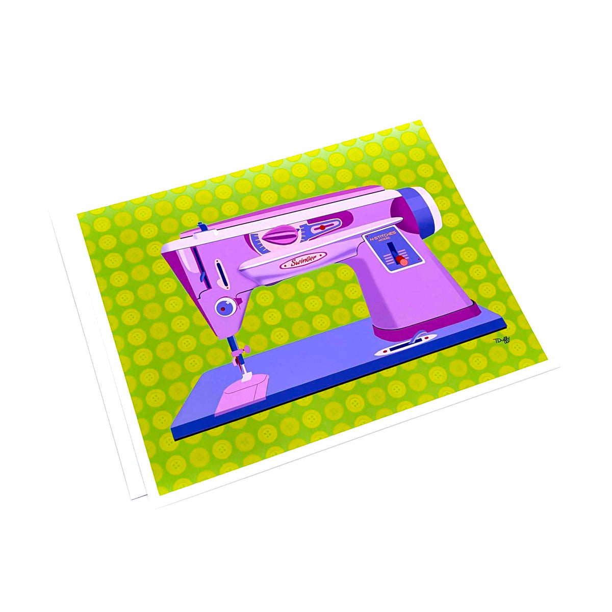 N-Stitches Purple/Green- Print (Unframed)
