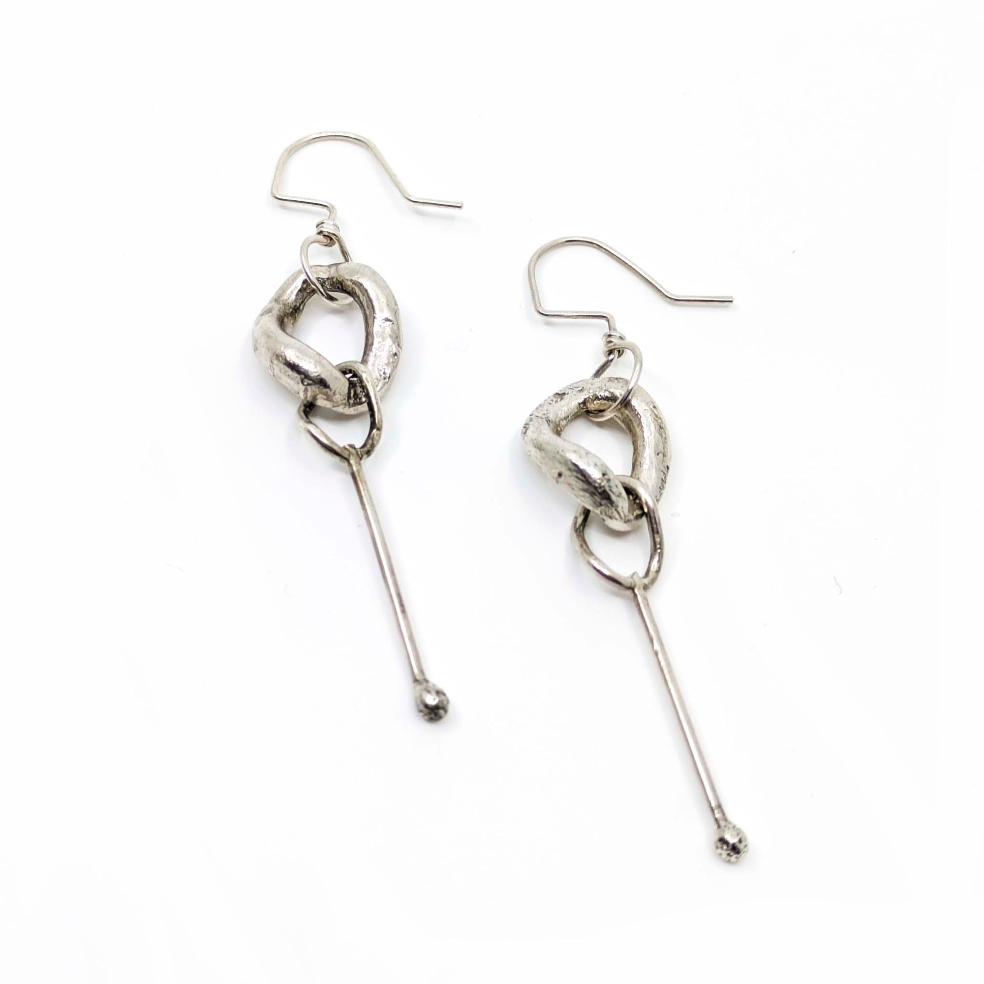Toothmark Metals - Sand Cast Link Earrings - VISUAL INDEX