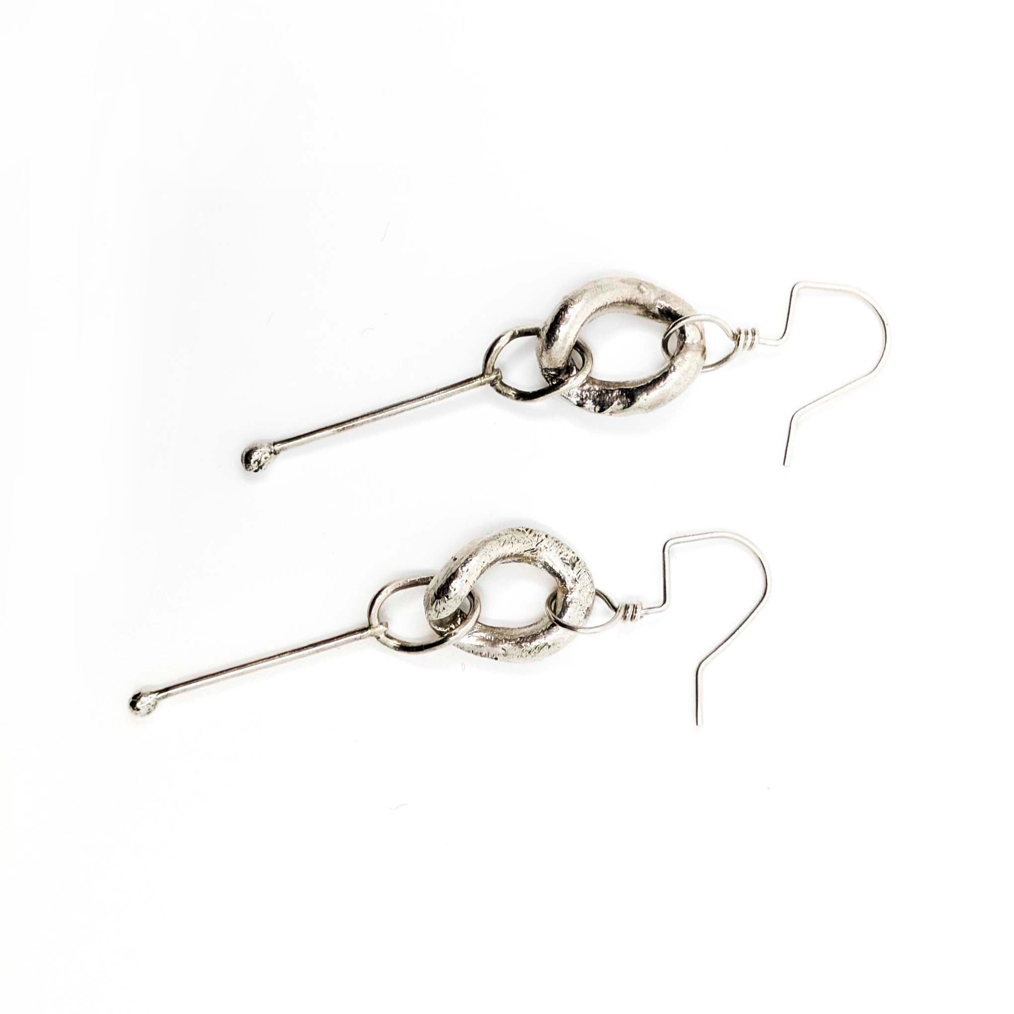 Toothmark Metals - Sand Cast Link Earrings - VISUAL INDEX