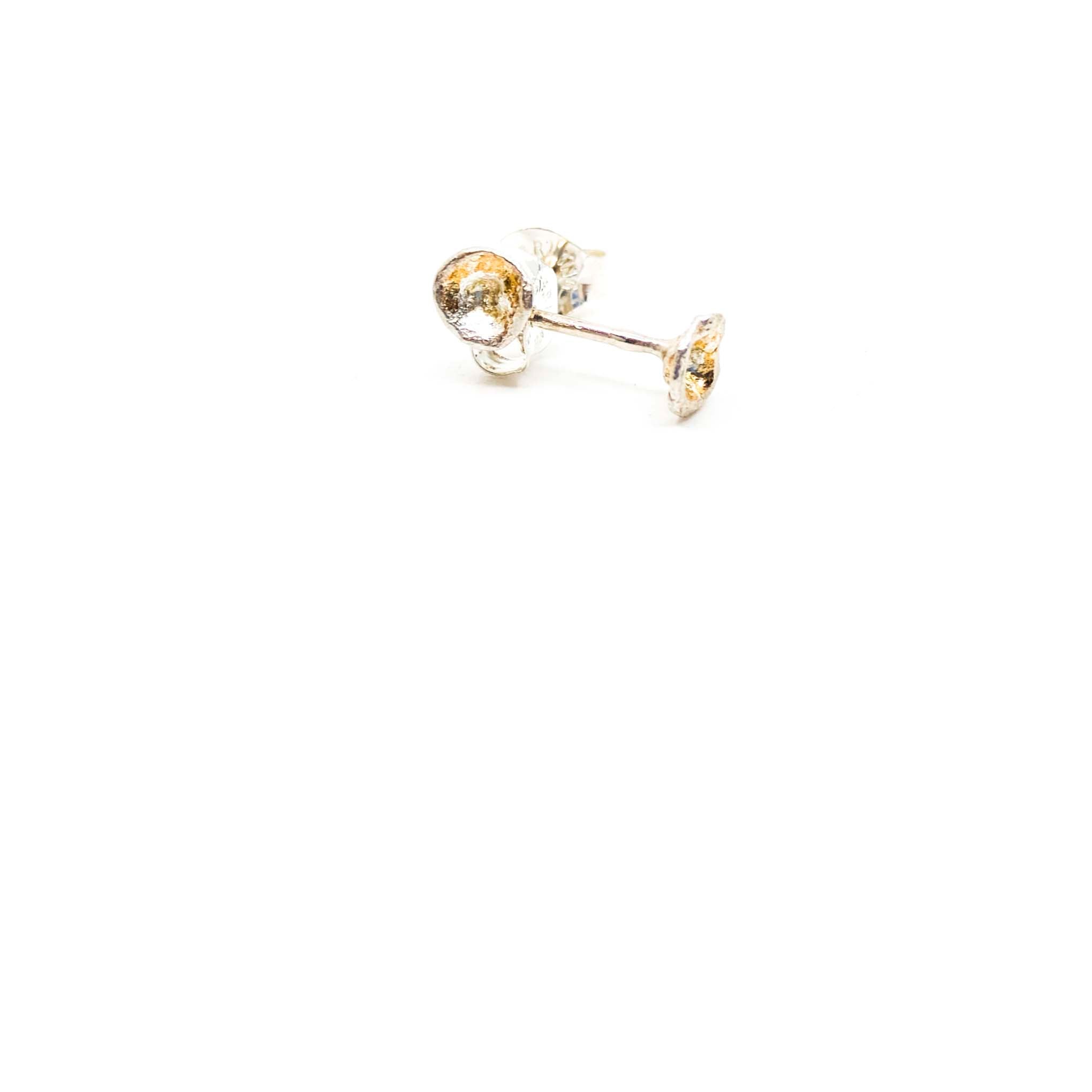 Sterling Silver Cast Water Splash Stud Earrings