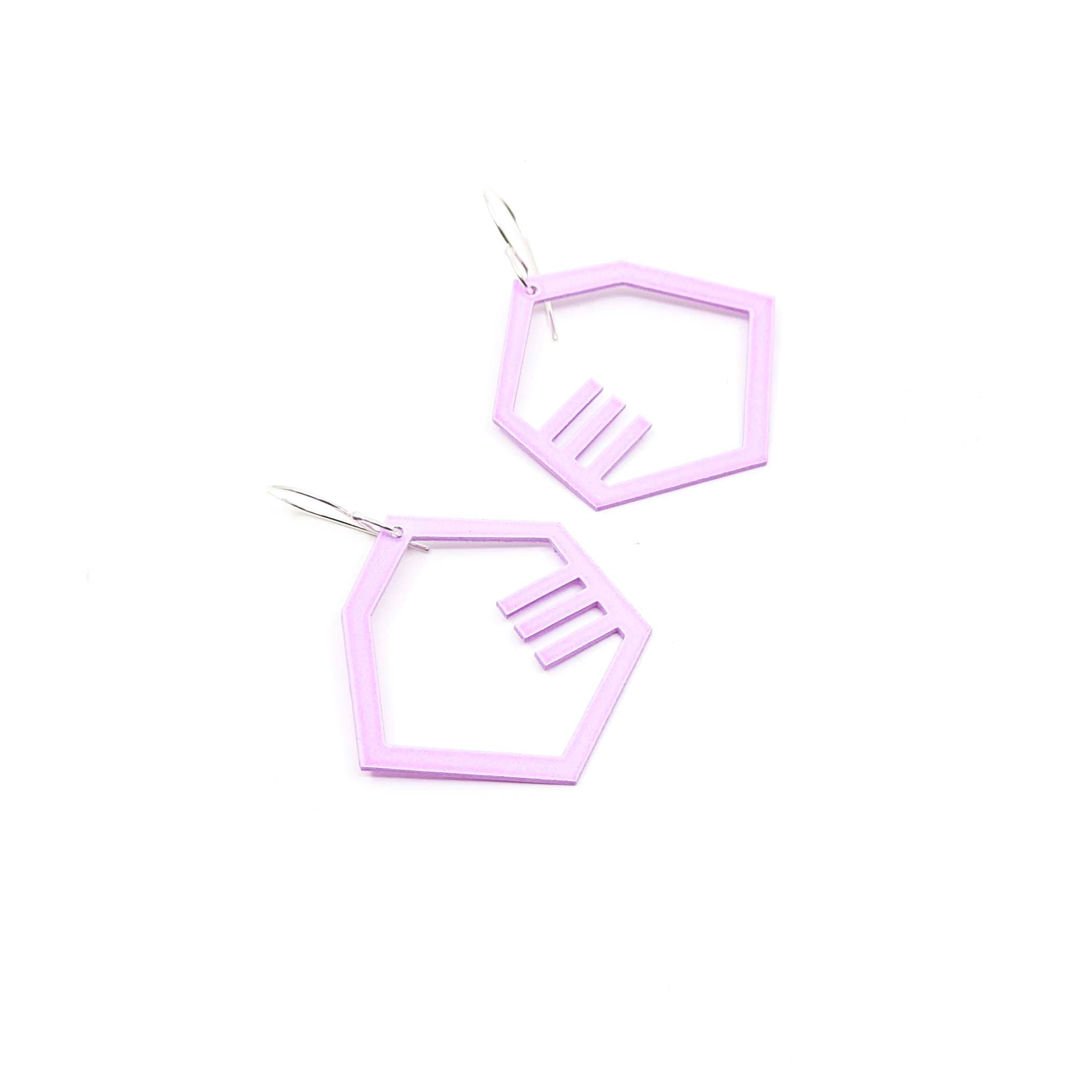 Positive/Negative Small Earrings in Lavender Lilac