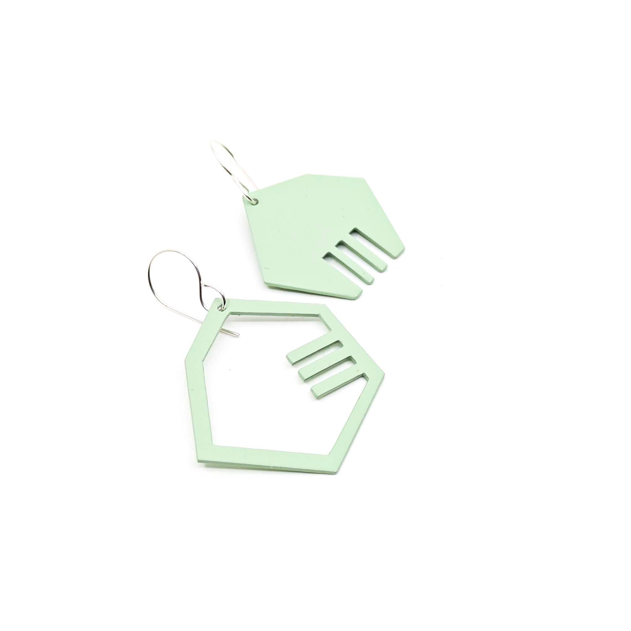 Positive/Negative Small Earrings in Mint
