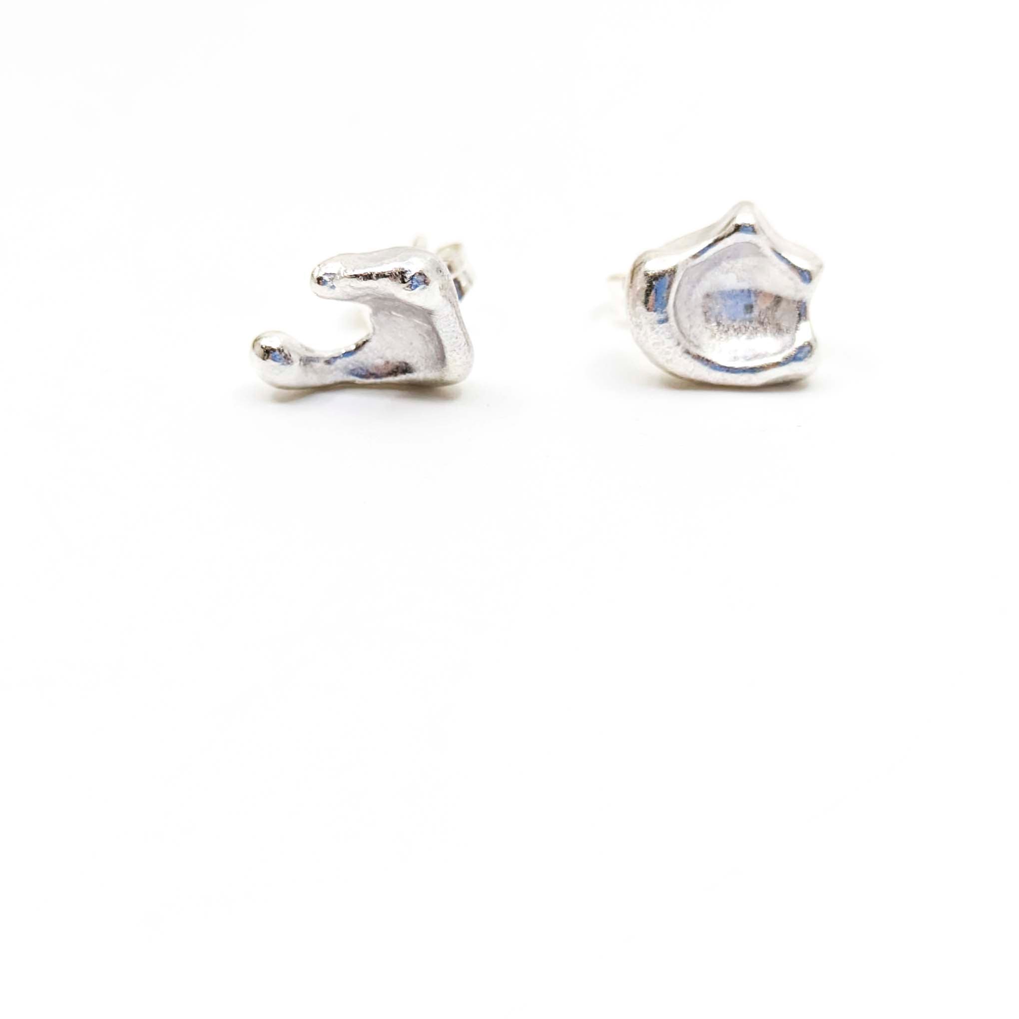 Sterling Silver Cast "Frozen Peas" Stud Earrings- Medium