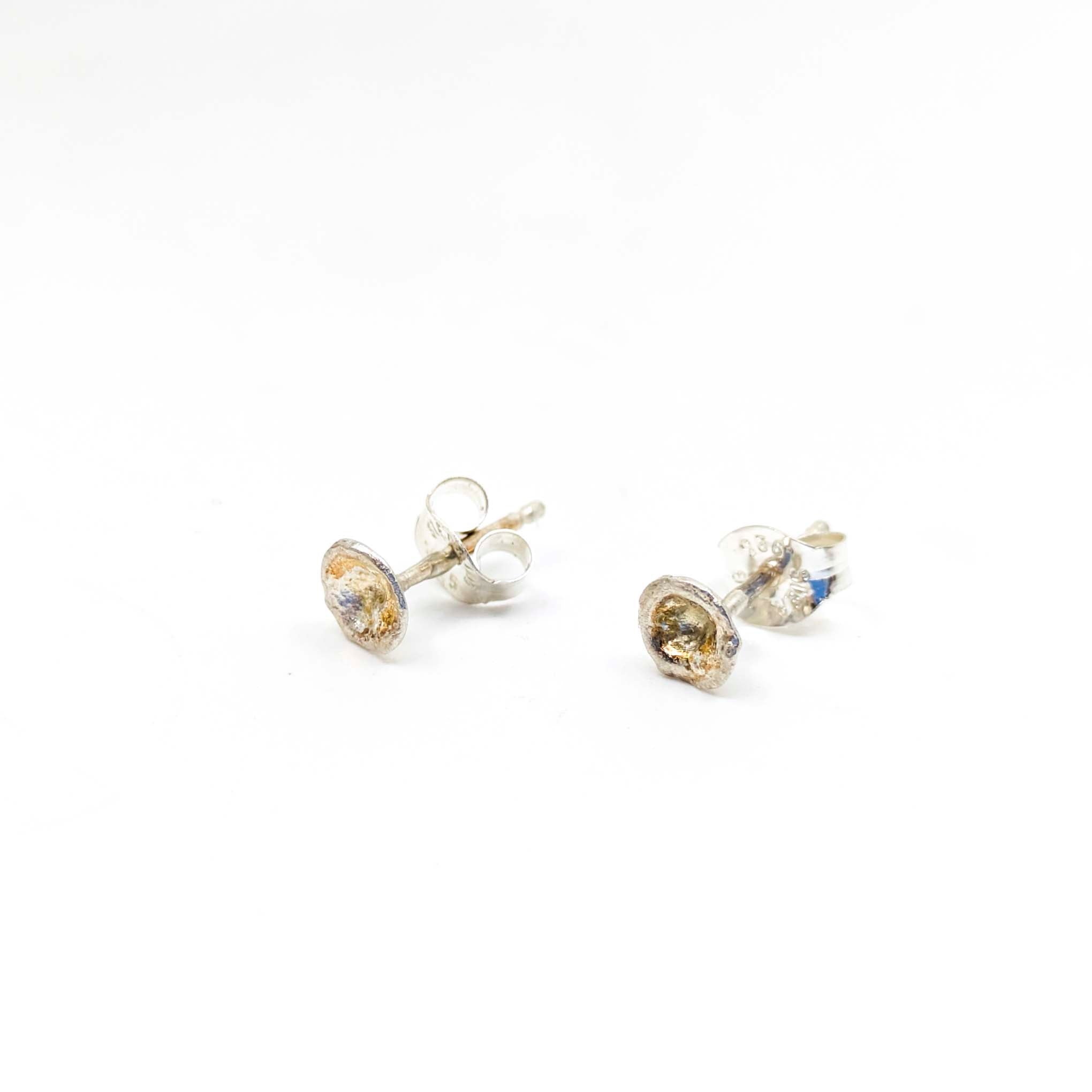 Sterling Silver Cast Water Splash Stud Earrings