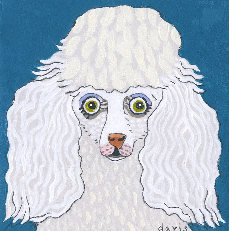 White Poodle- Print