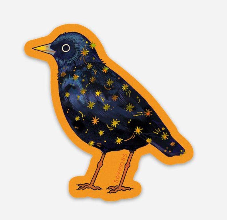 Starling Glitter Sticker