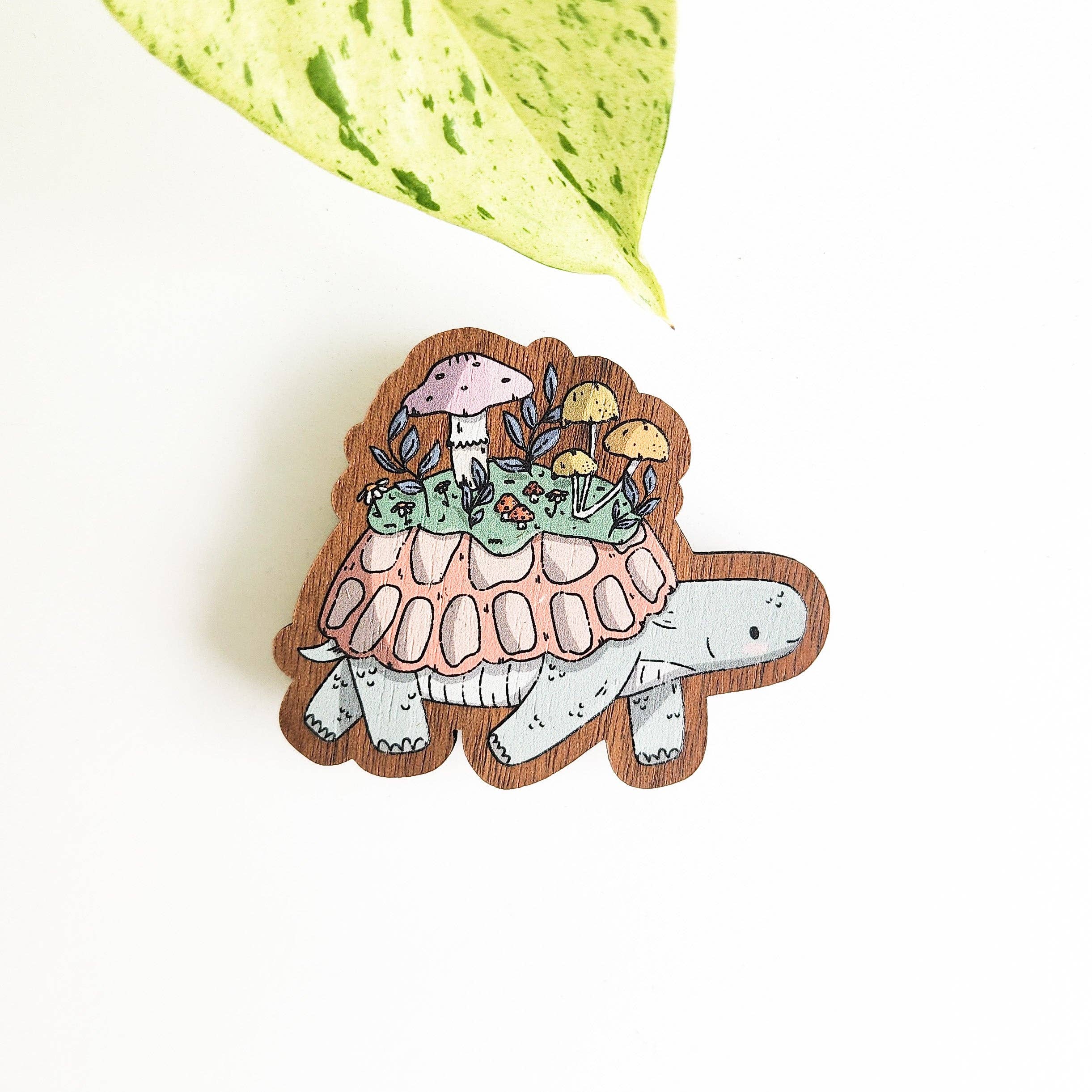 Mushroom Meadow Turtle Refrigerator Magnet