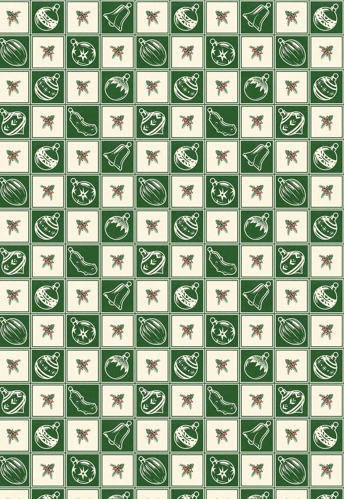 Ornaments Wrapping Paper- Roll of 3 Sheets