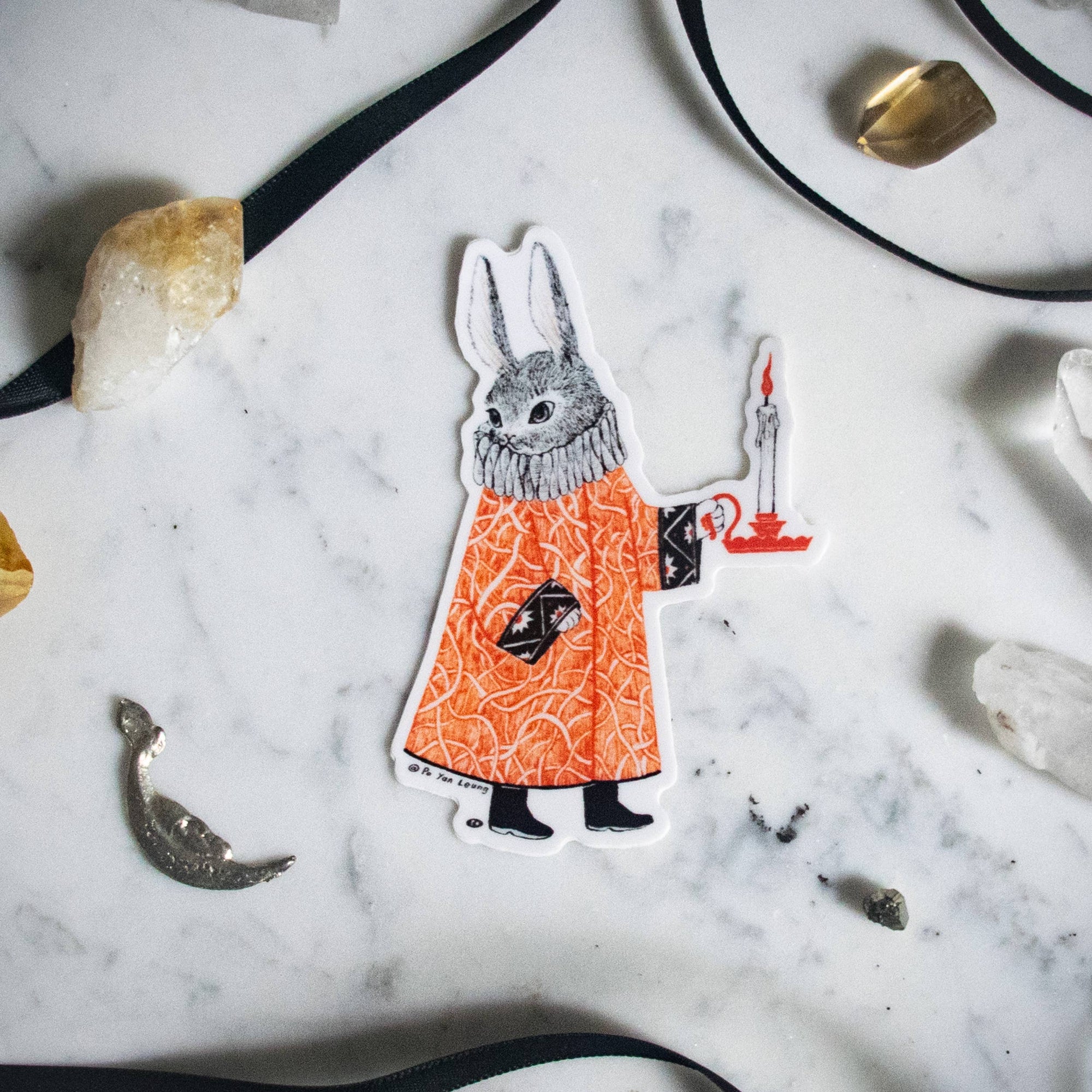 "Candlelit Rabbit" Vinyl Sticker