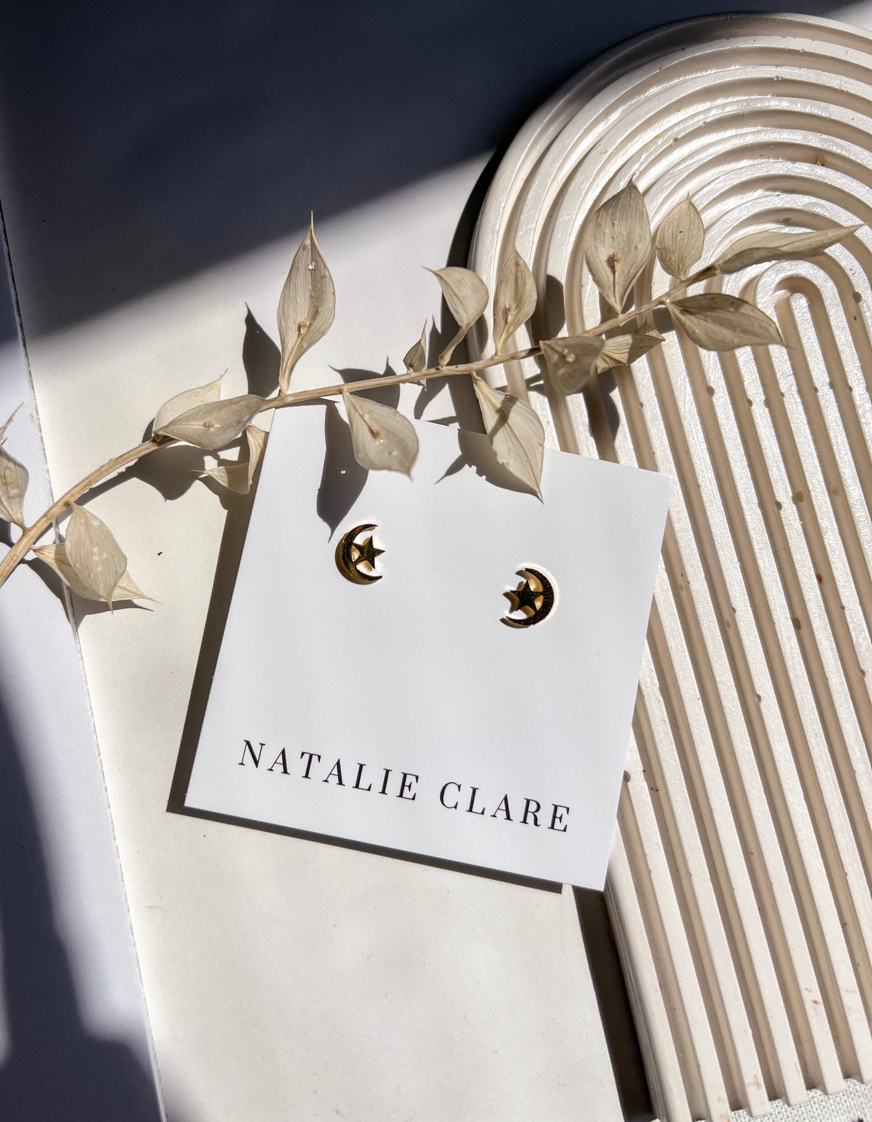 Moon and Star Stud Earring