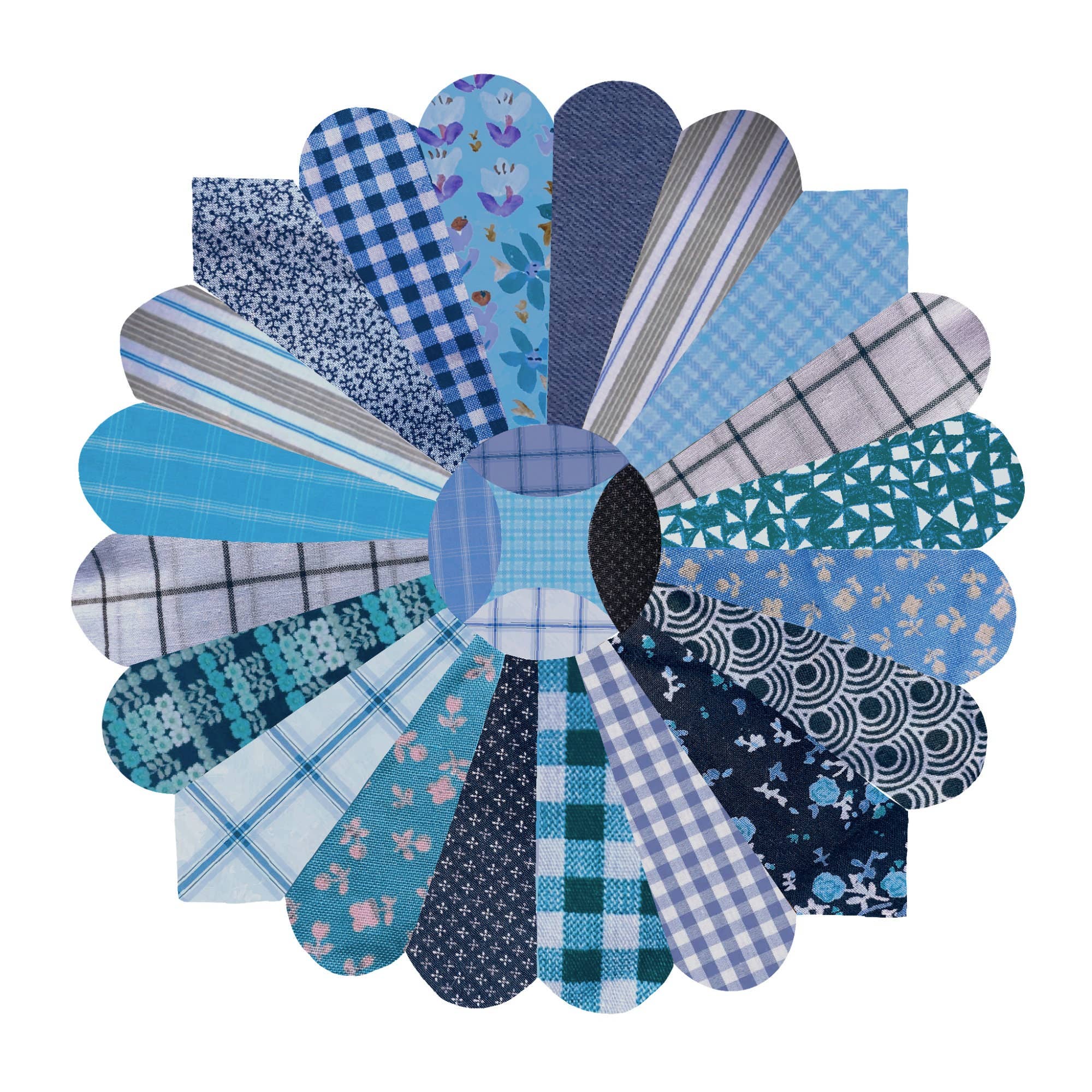 Blue Quilt Flower Vinyl Stickers, Sewing Stickers