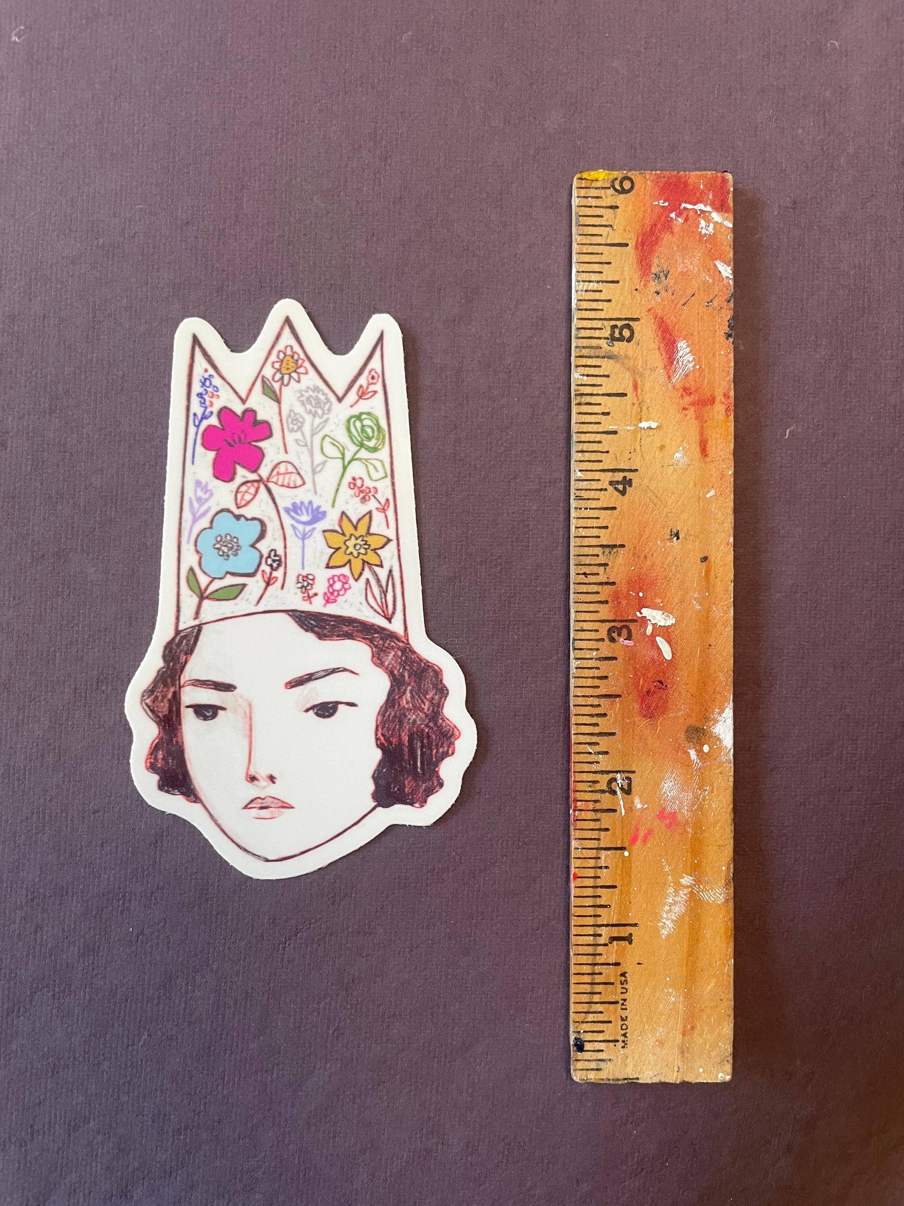 Samantha - girl with a flower crown sticker