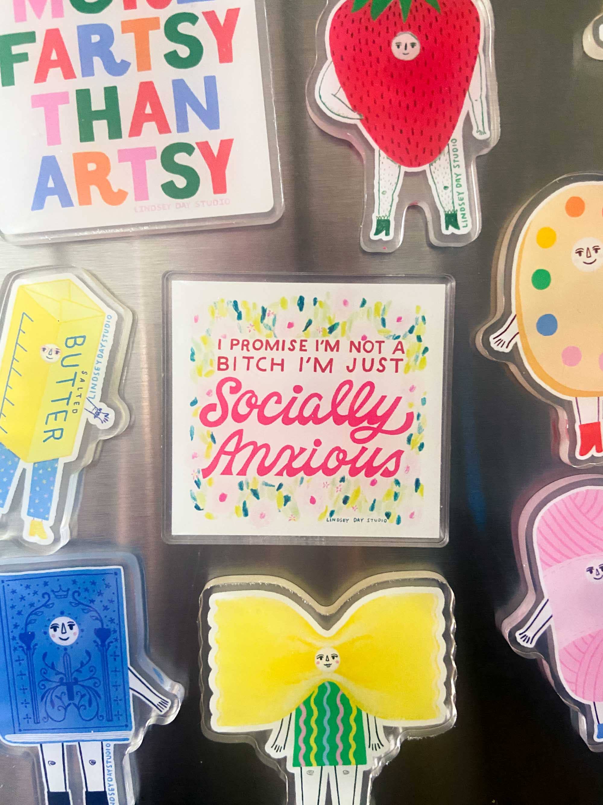 Socially Anxious Magnet, Funny Fridge Magnet