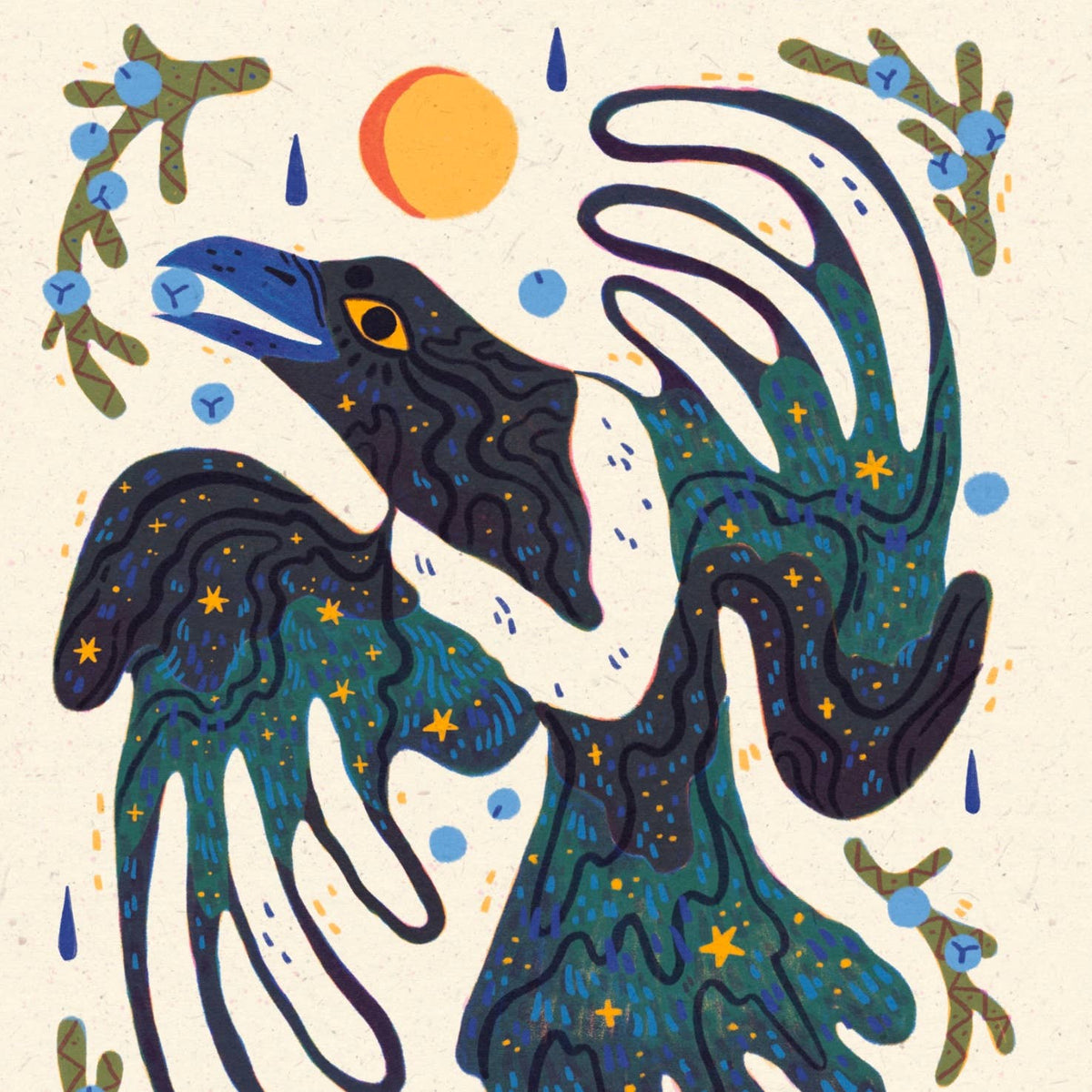 Juniper Magpie - 8x10 Nature Wilderness Art Print
