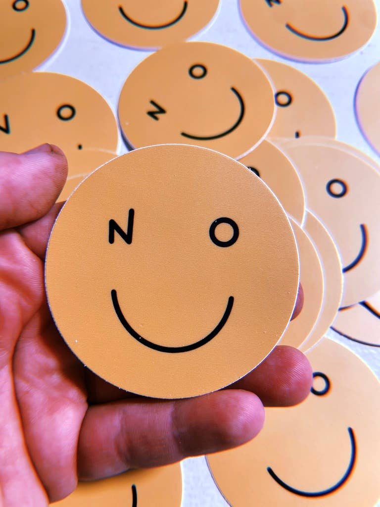 NO Smiley 2.5" water bottle/laptop sticker