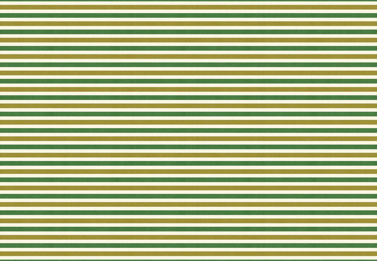 Green Stripe Wrapping Paper- Roll of 3 Sheets