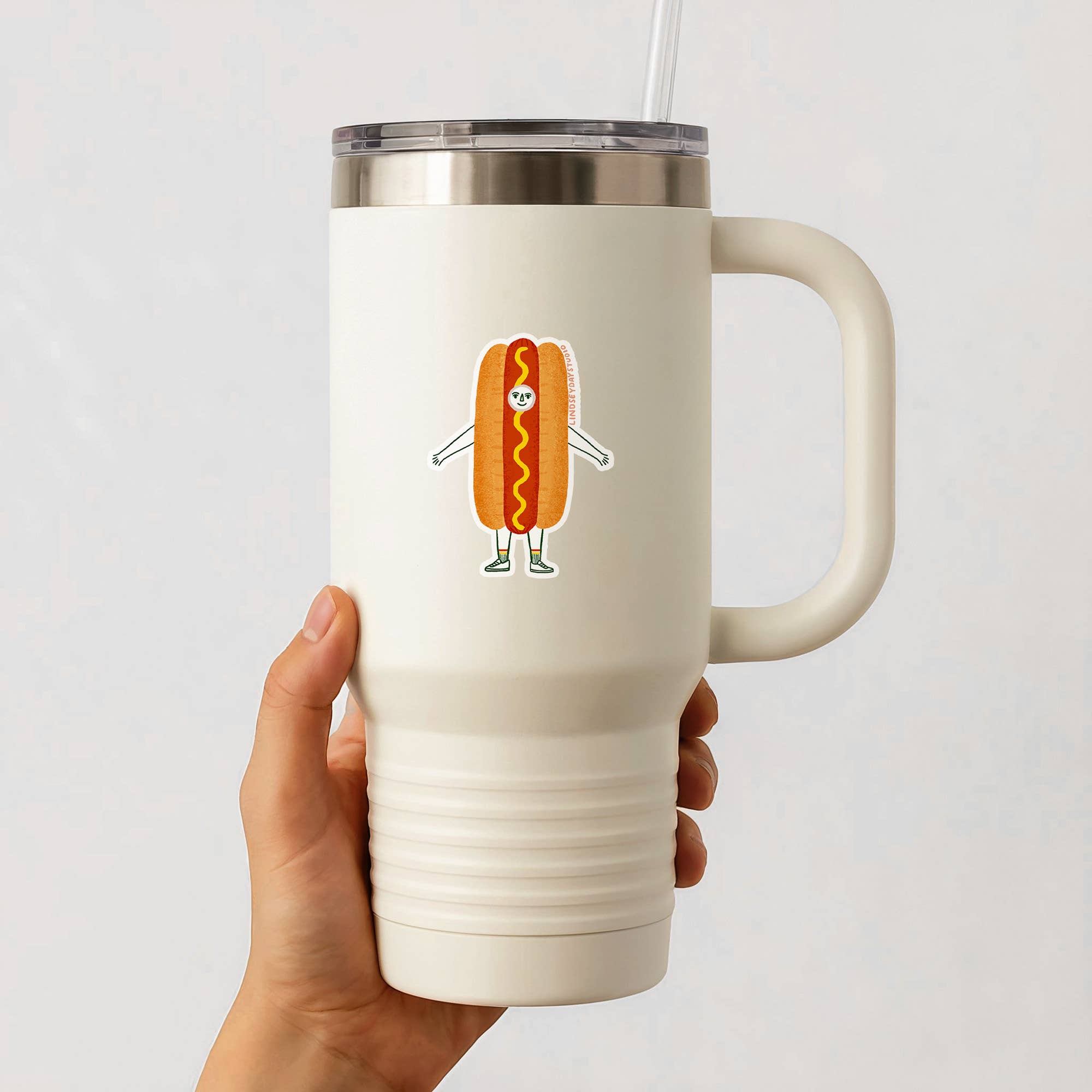 Hannah the Hot Dog Sticker, Funny Sticker, Food Sticker