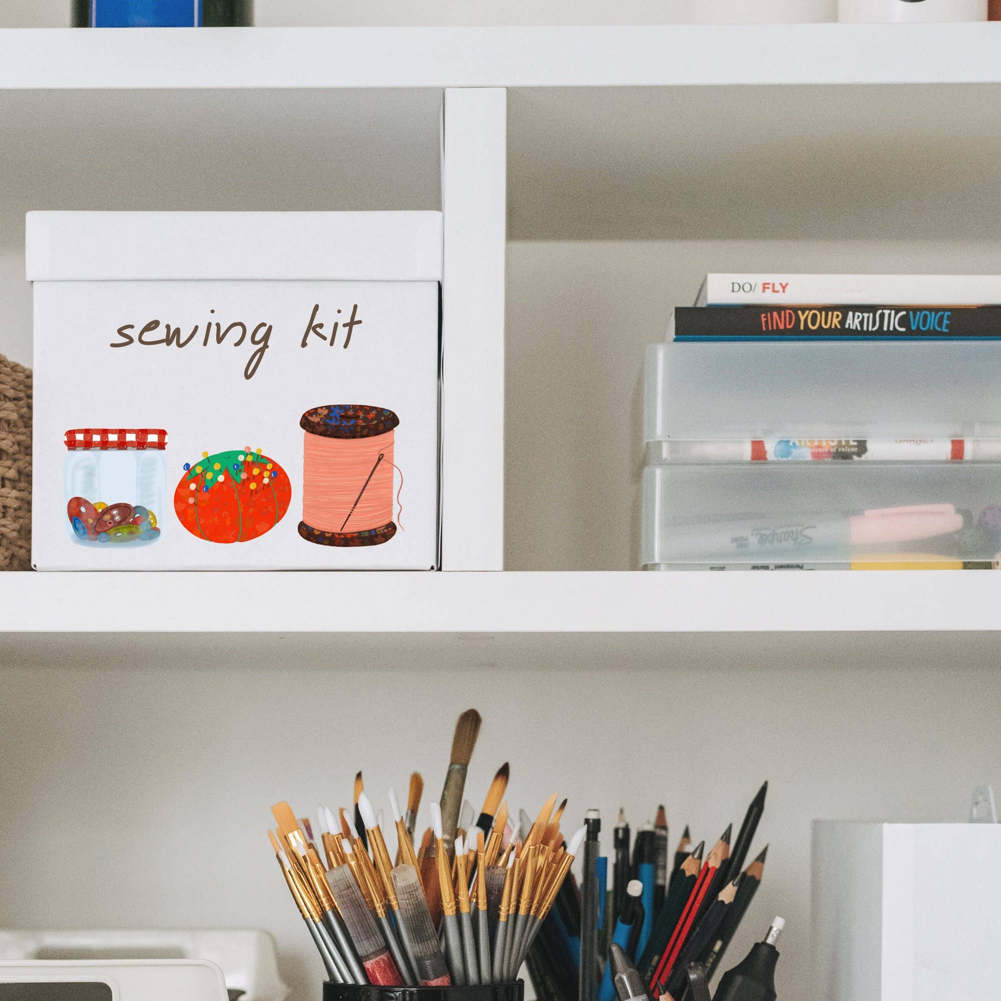 Red Pin Cushion Sticker