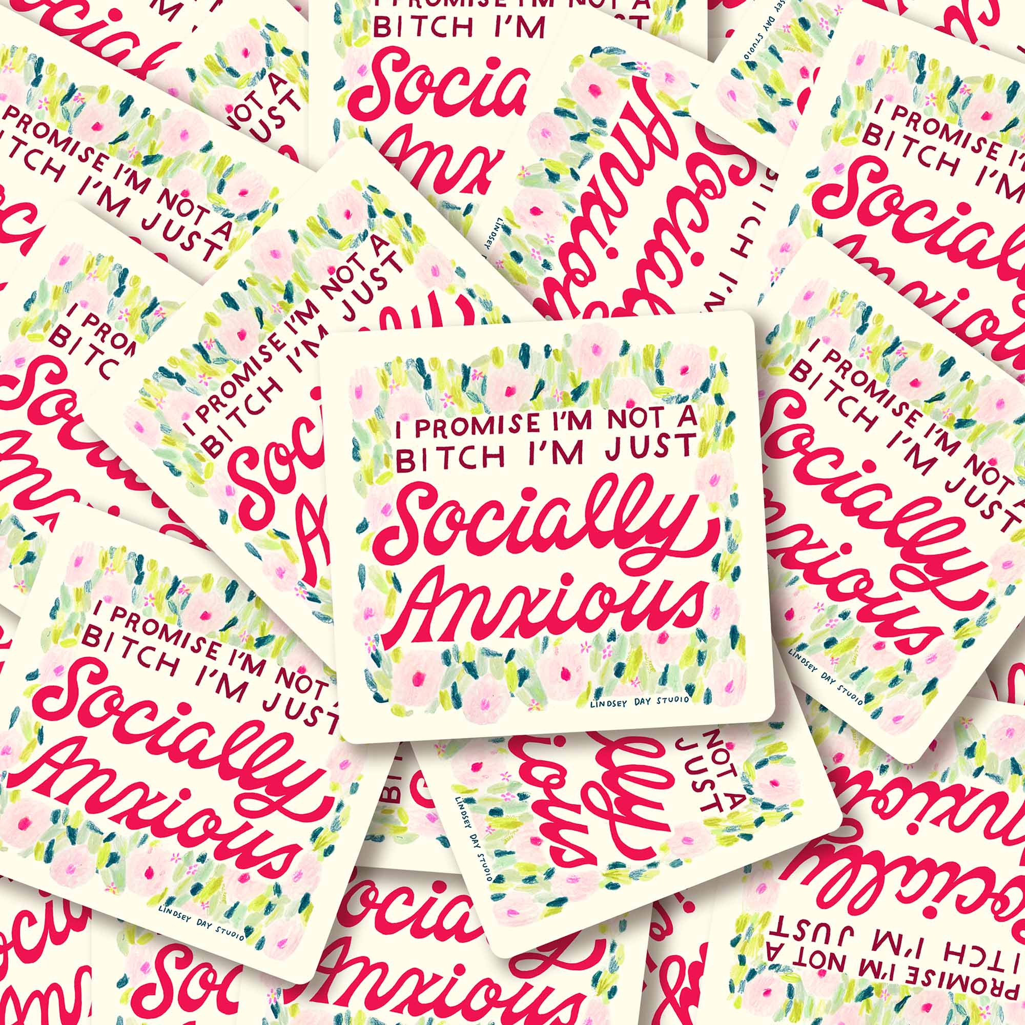 Socially Anxious Sticker, Funny Sticker, Anxiety Sticker