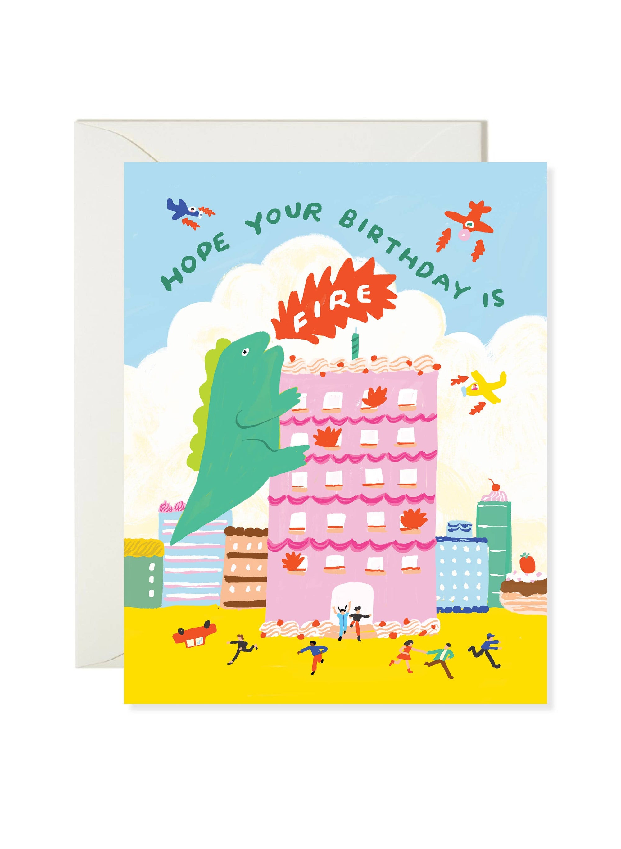 Godzilla Fire Birthday - Funny Pop Culture Birthday Card