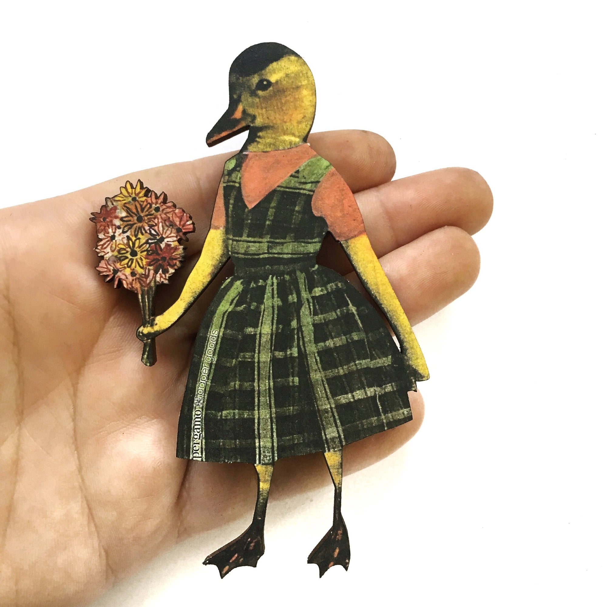 Duck Girl Laser Cut Wood Magnet