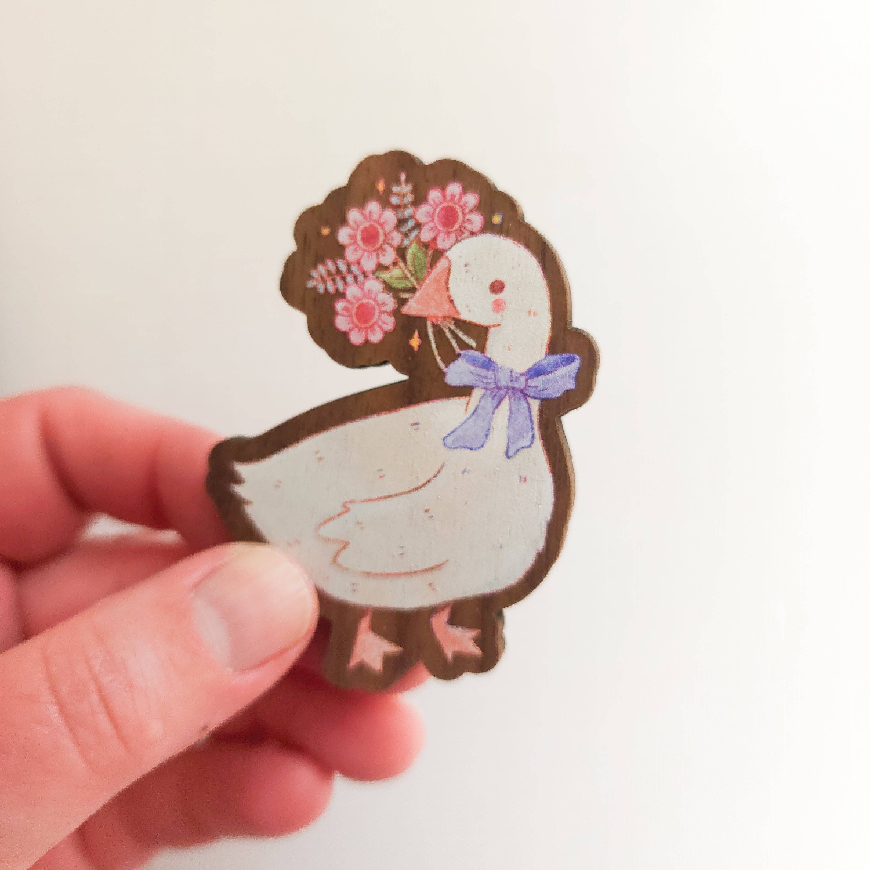Goose Blooms Refrigerator Magnet