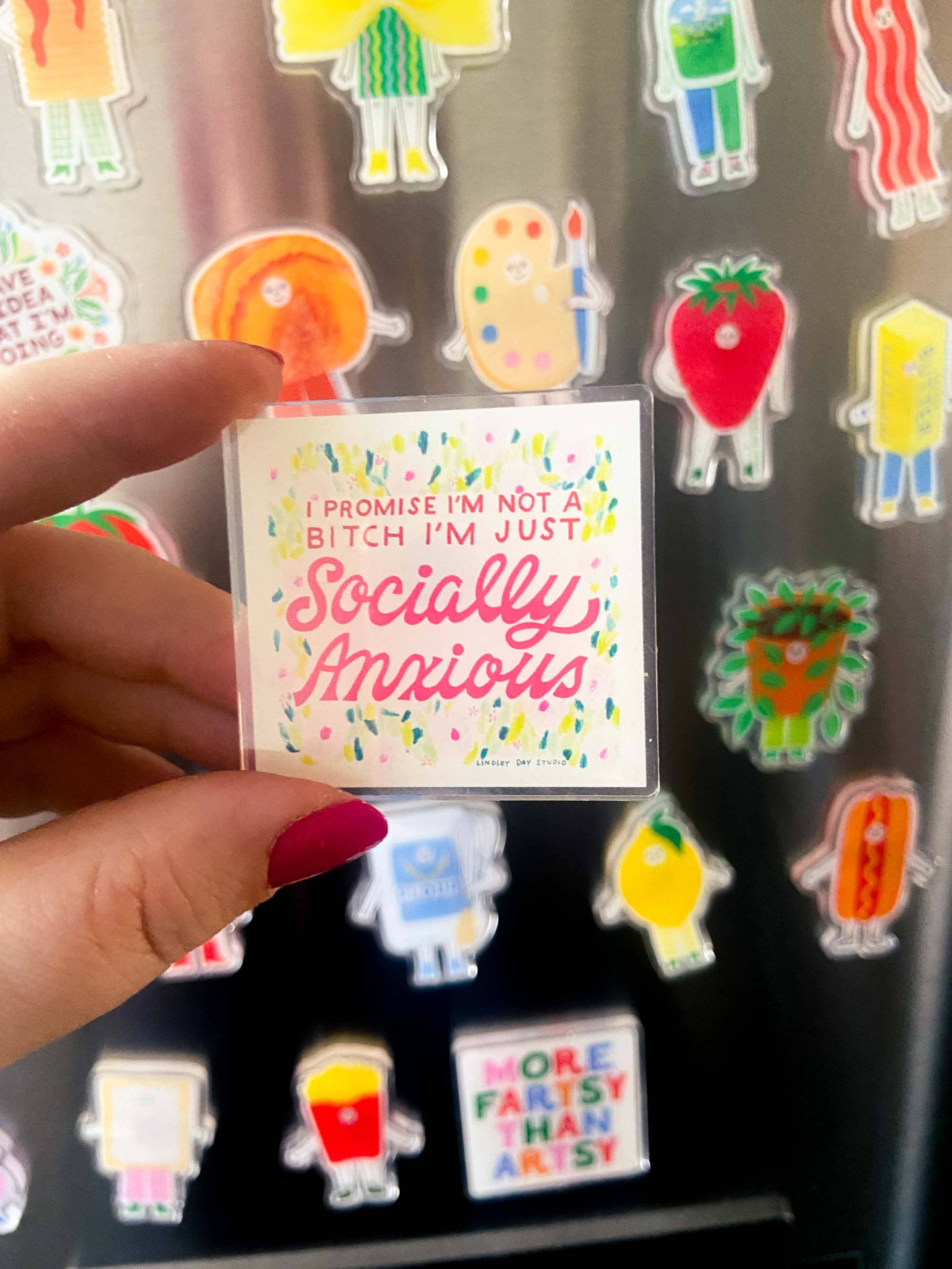 Socially Anxious Magnet, Funny Fridge Magnet