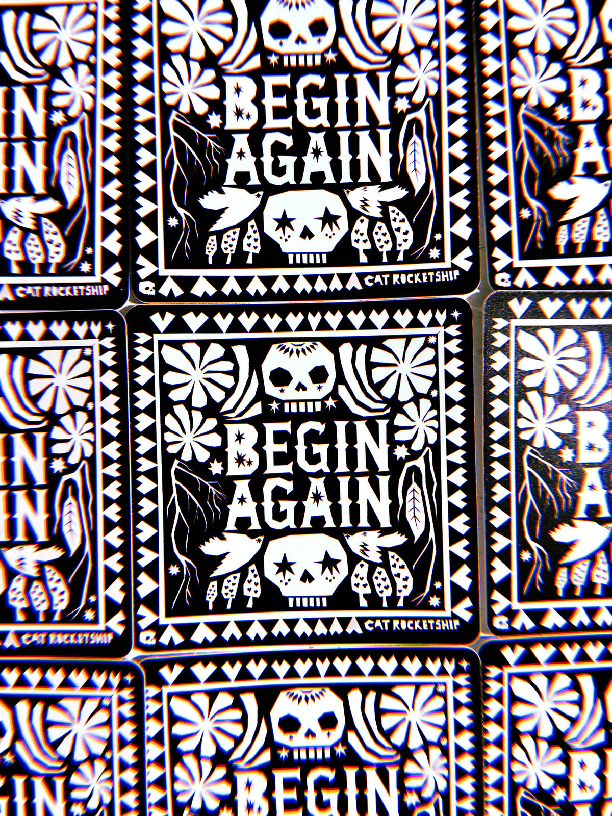 Renew & Begin Again Skull Sticker