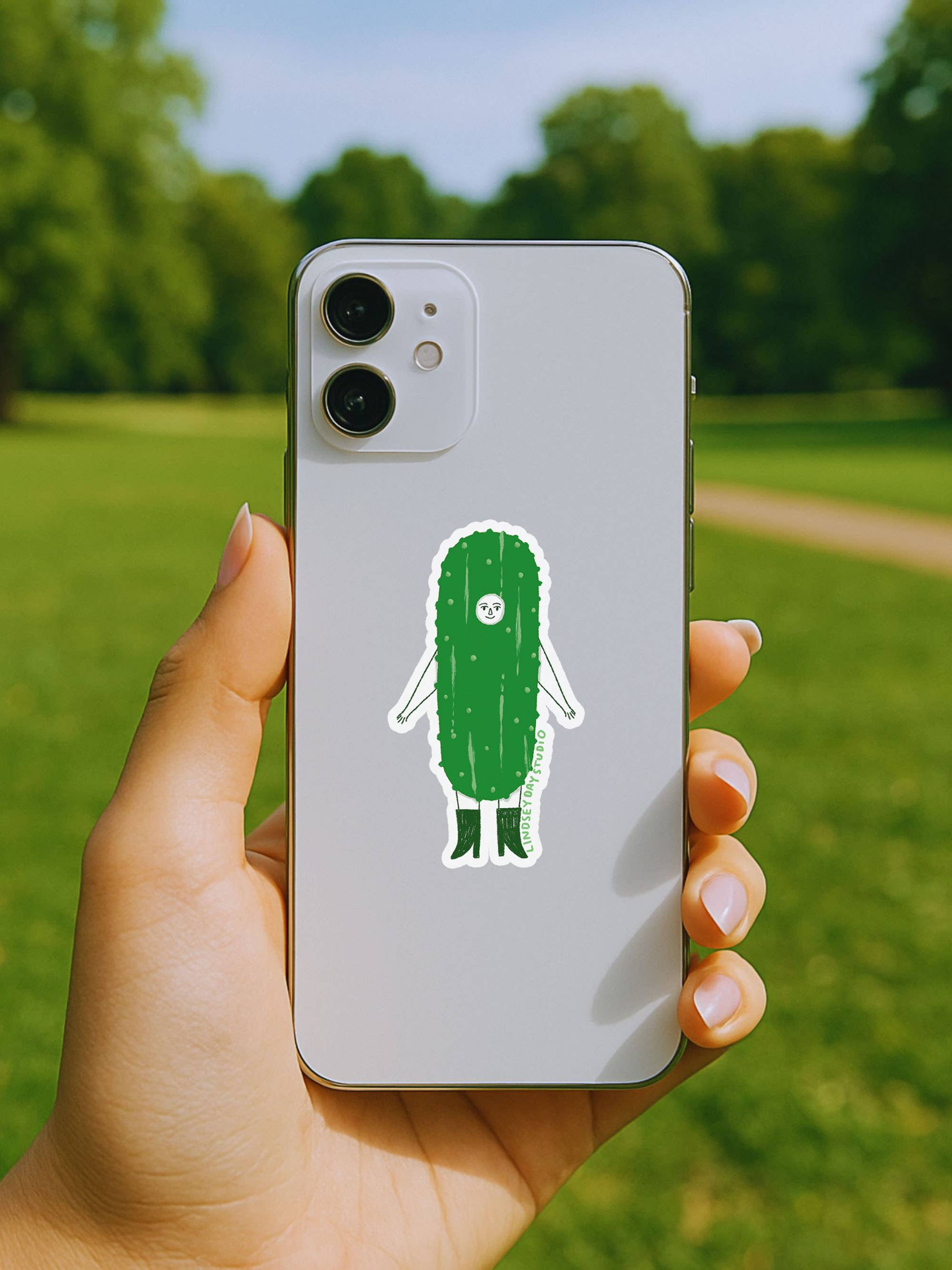 Pickle Girl Sticker, Food Sticker, Funny Sticker