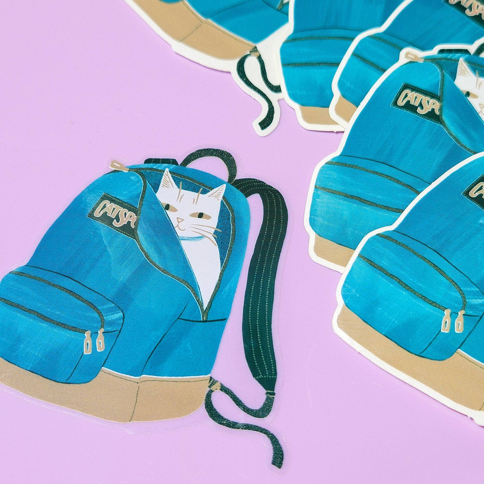 CatSport Backpack Cat- Clear Sticker