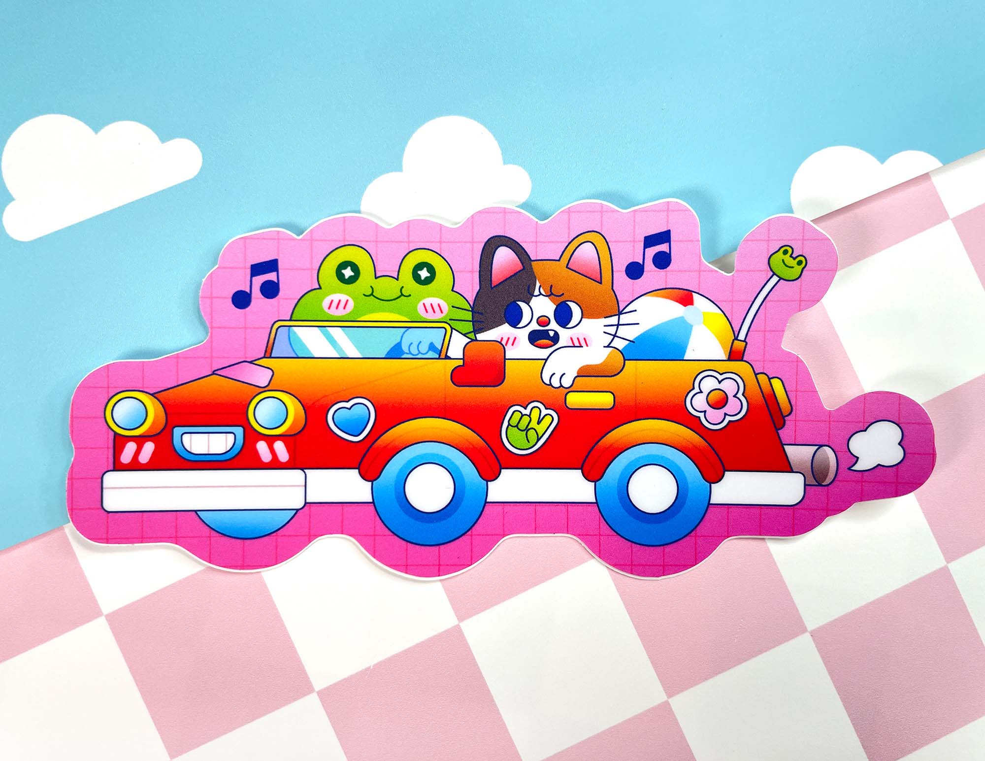 Frog Roadtrip Sticker | Frog Lover | Cute | Summer | Vinyl