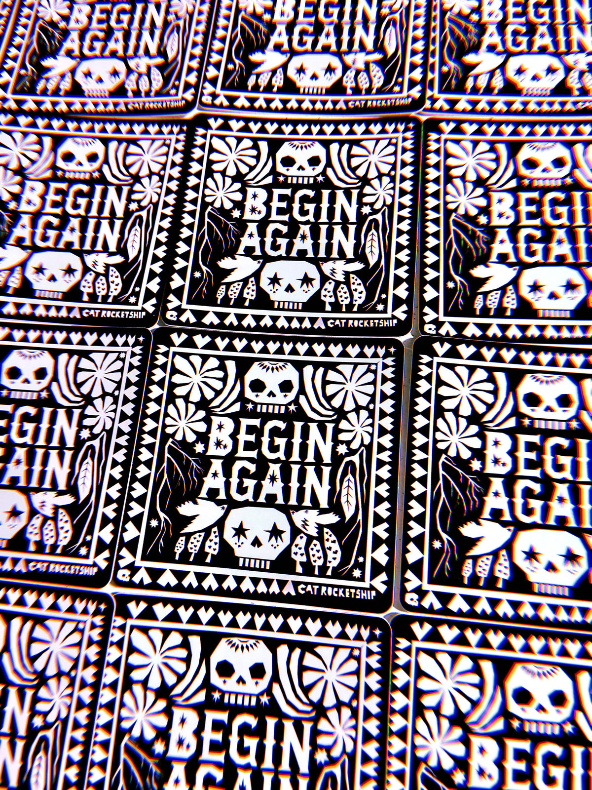Renew & Begin Again Skull Sticker