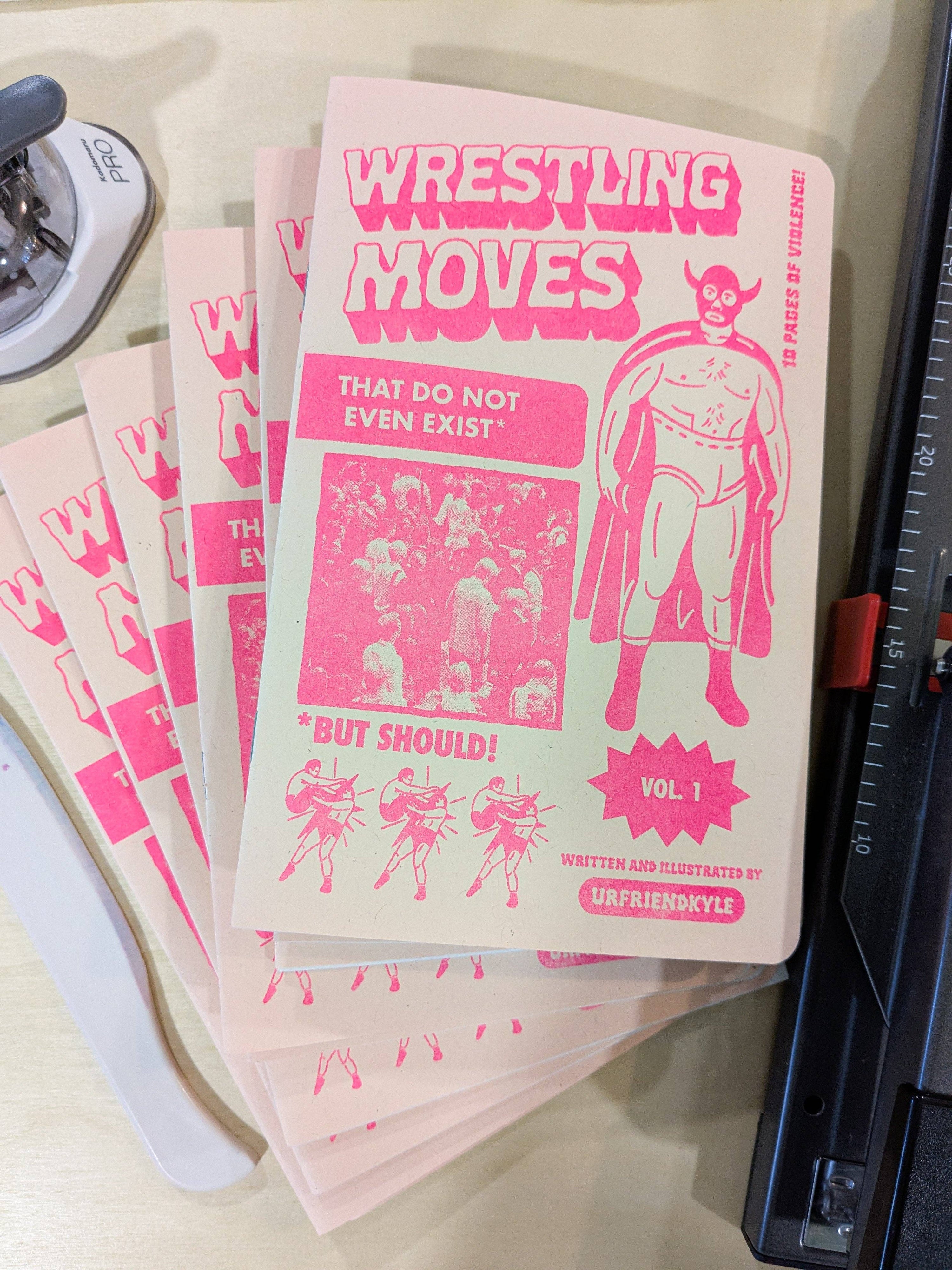 Ridiculous Riso Zine: Imaginary Wrestling Moves