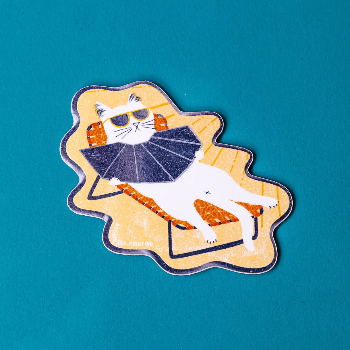 Sunbathing Cat- Mirror Sticker