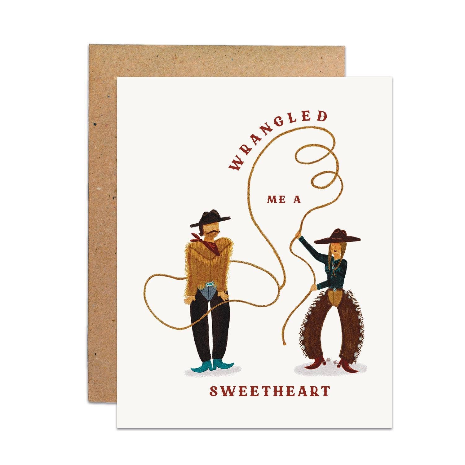 Sweetheart Wrangler- Blank Western Anniversary Greeting Card