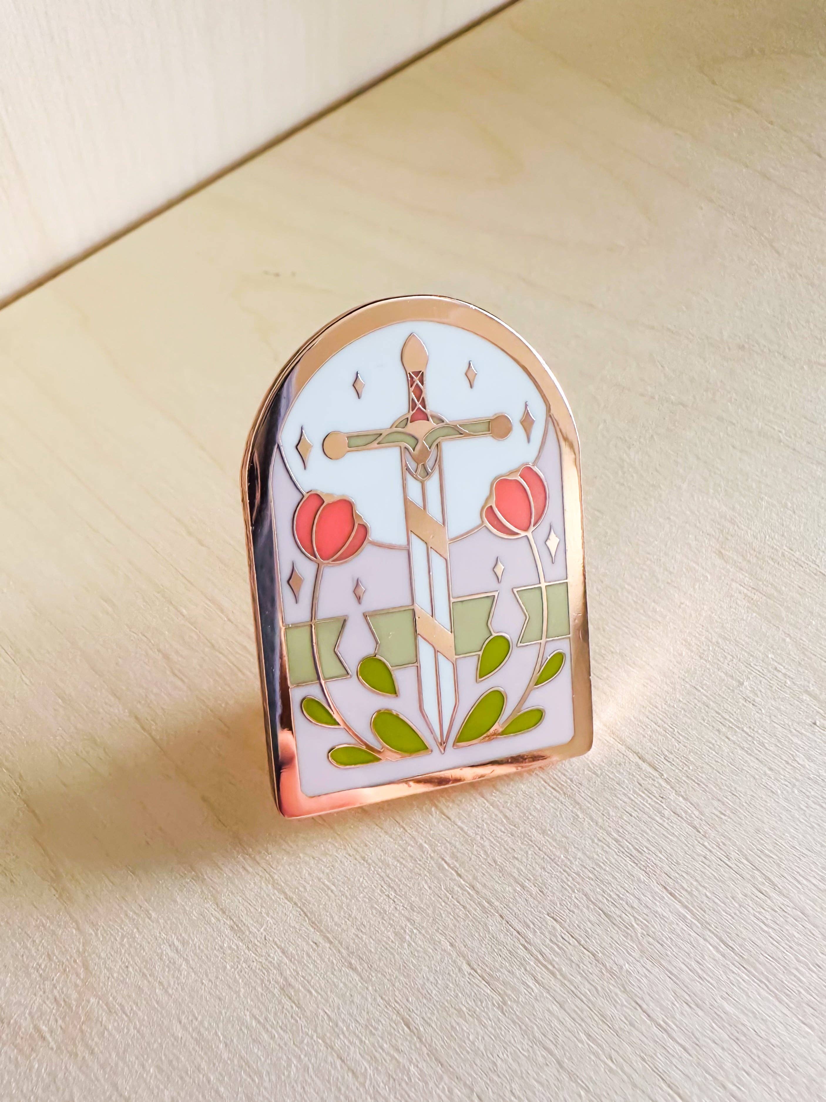 Stained Glass Sword Hard Enamel Pin