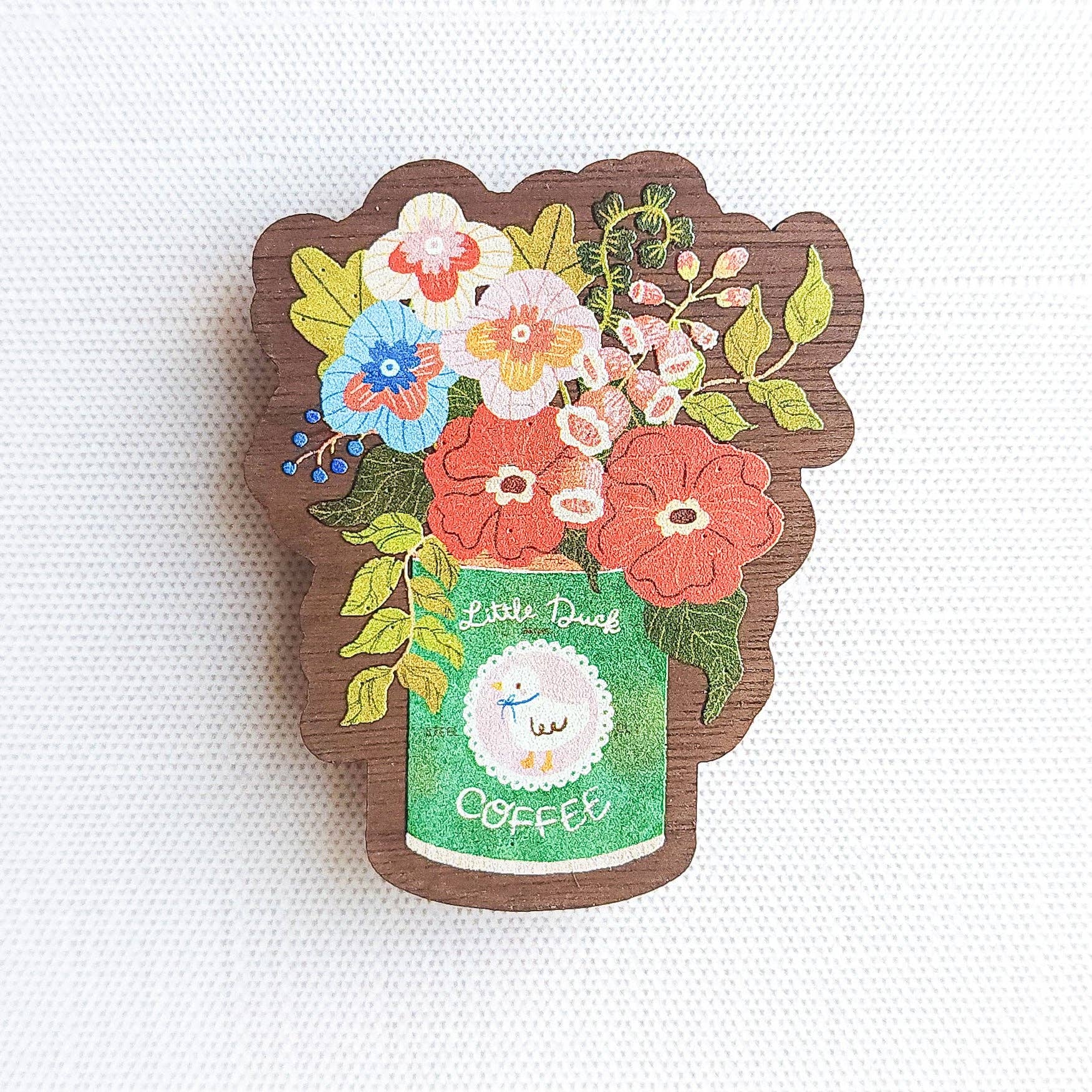 Little Duck Coffee Bouquet Refrigerator Magnet