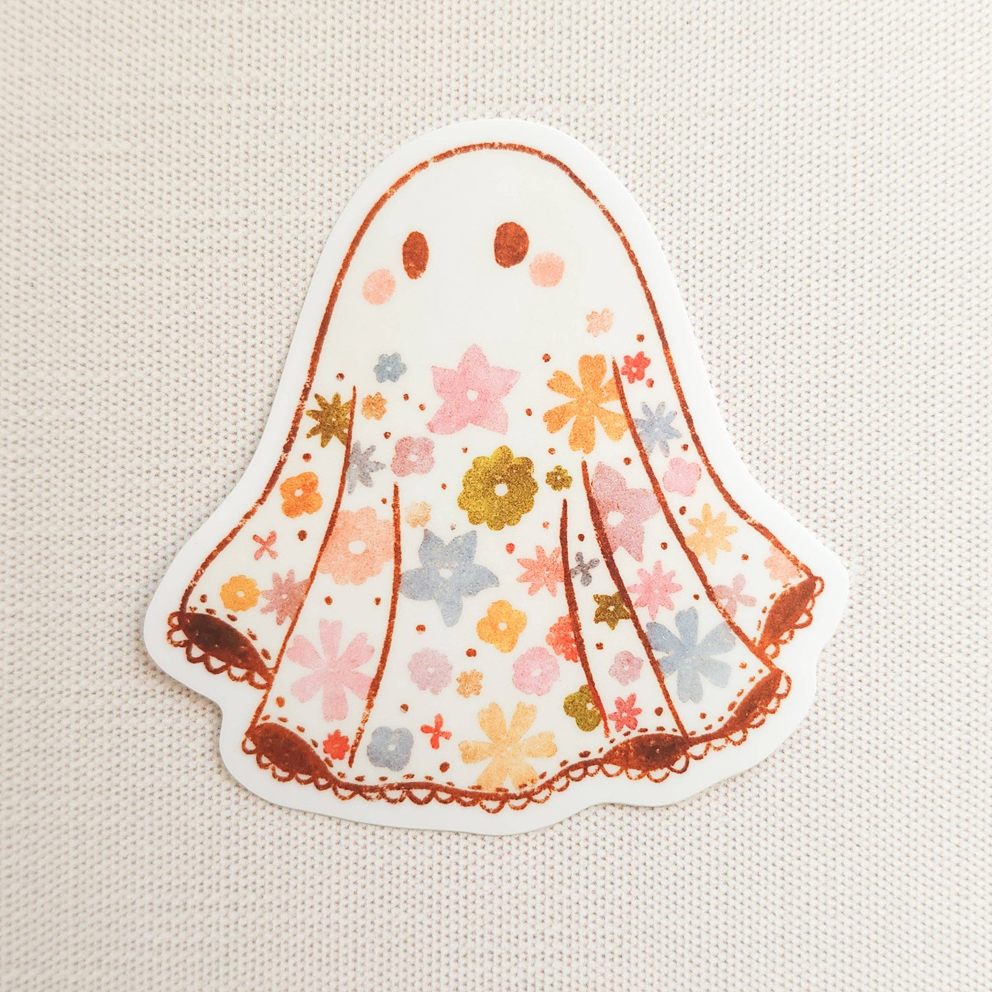 Floral Ghost Vinyl Sticker