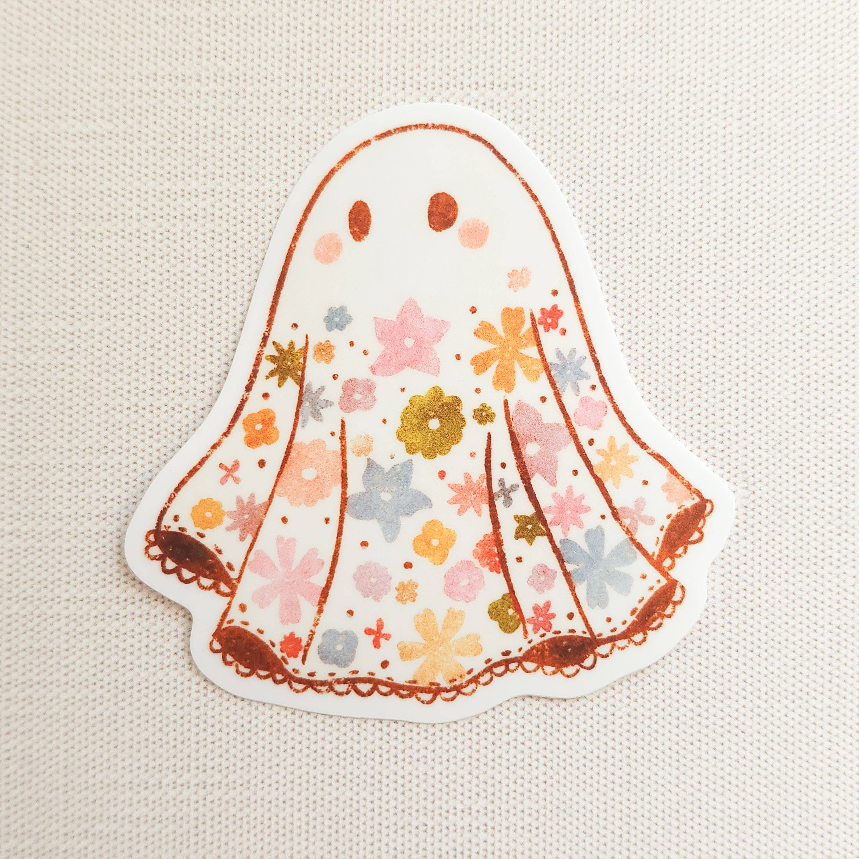 Floral Ghost Vinyl Sticker