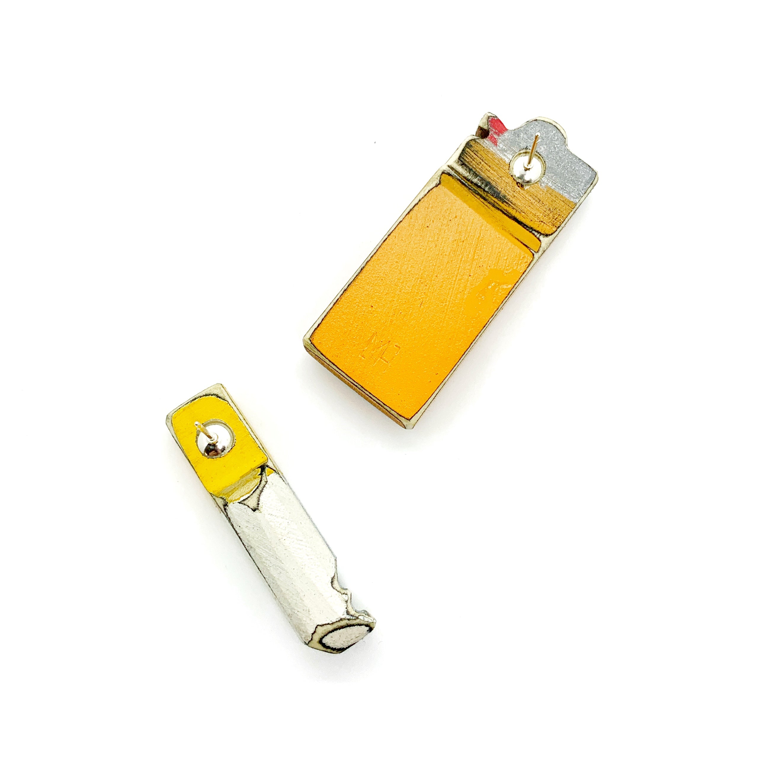 Lighter and Cig- earrings