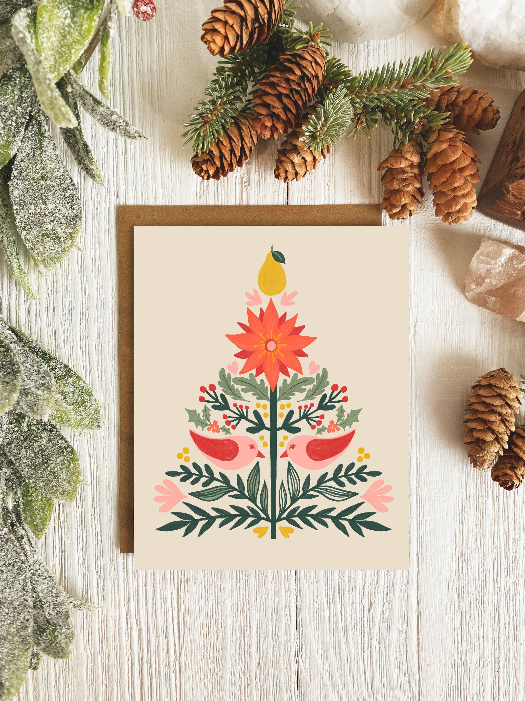 Christmas Folk Art Card SET of 6 | Scandinavian Yule