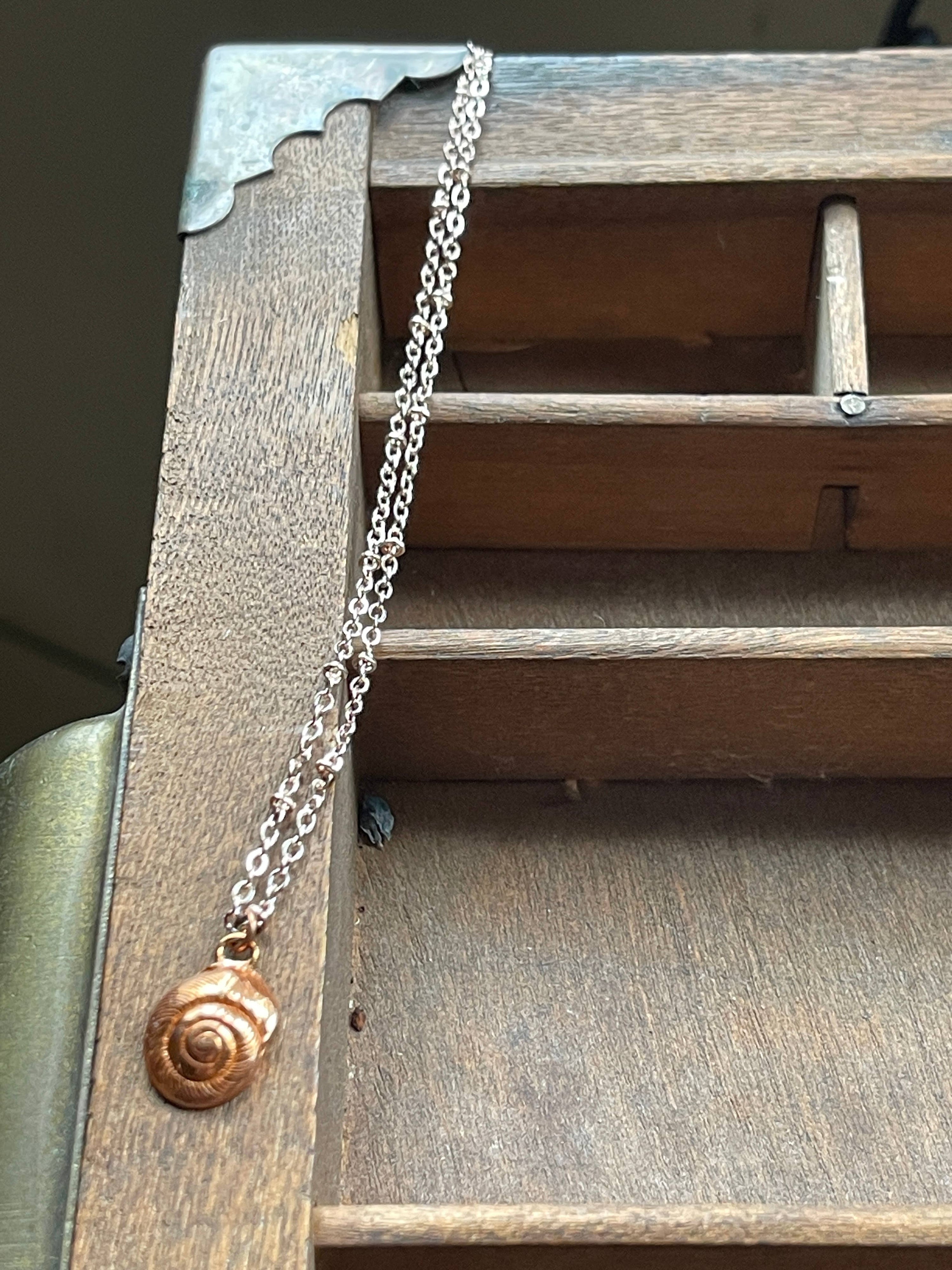 Snail Shell Necklace- Bronze
