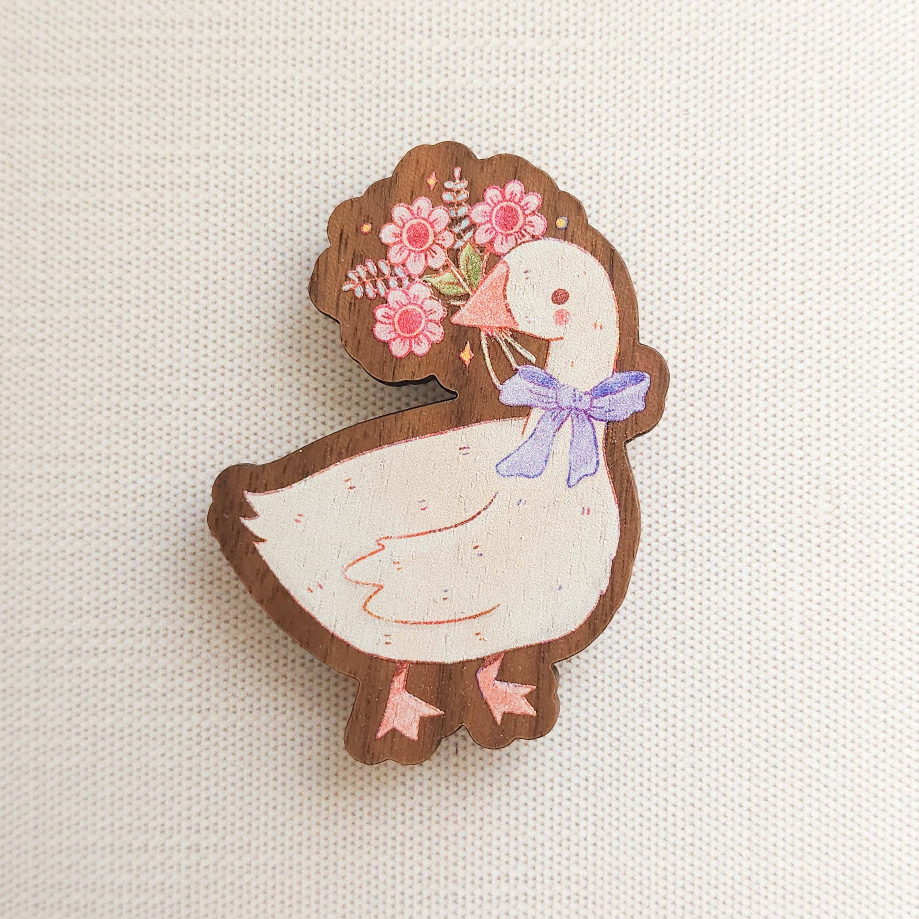 Goose Blooms Refrigerator Magnet
