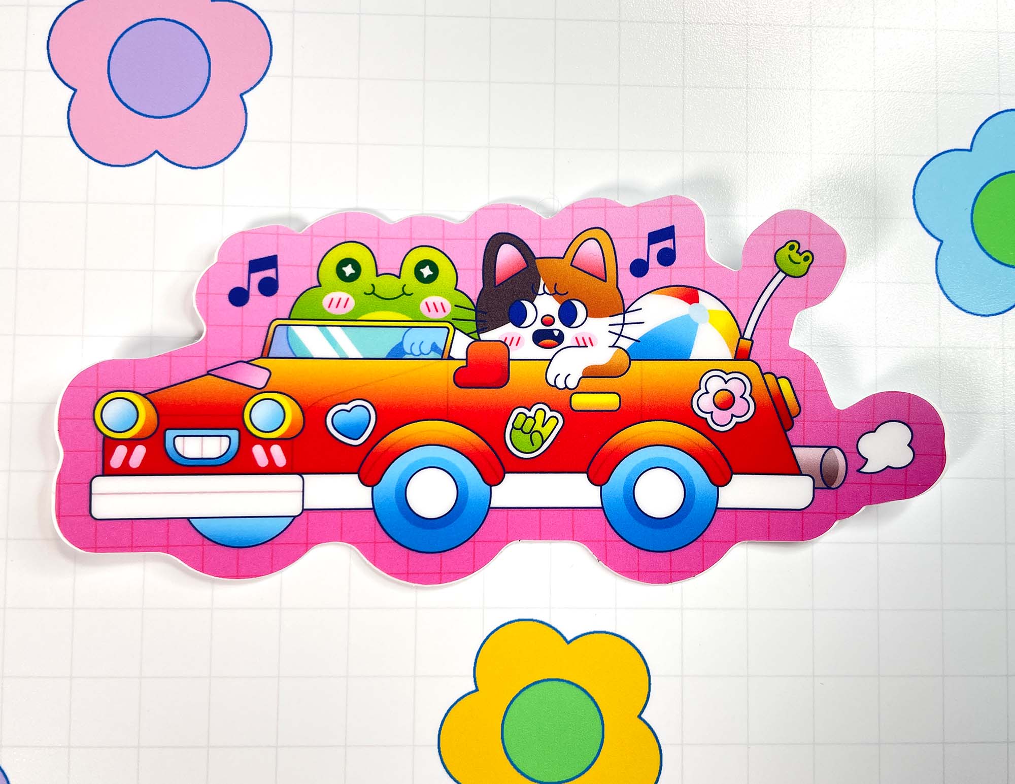 Frog Roadtrip Sticker | Frog Lover | Cute | Summer | Vinyl