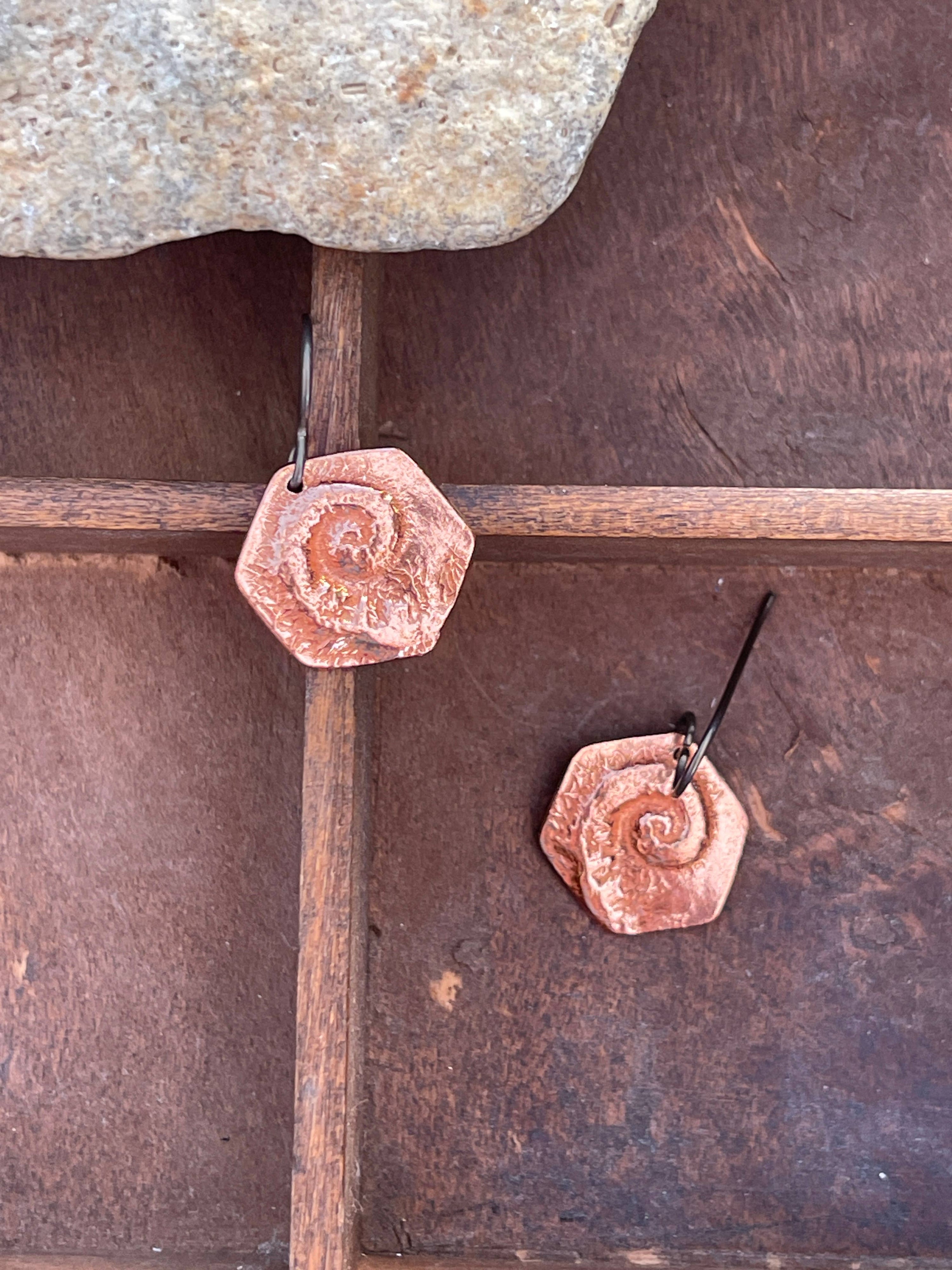 Fiddle Fern Earrings- Bronze