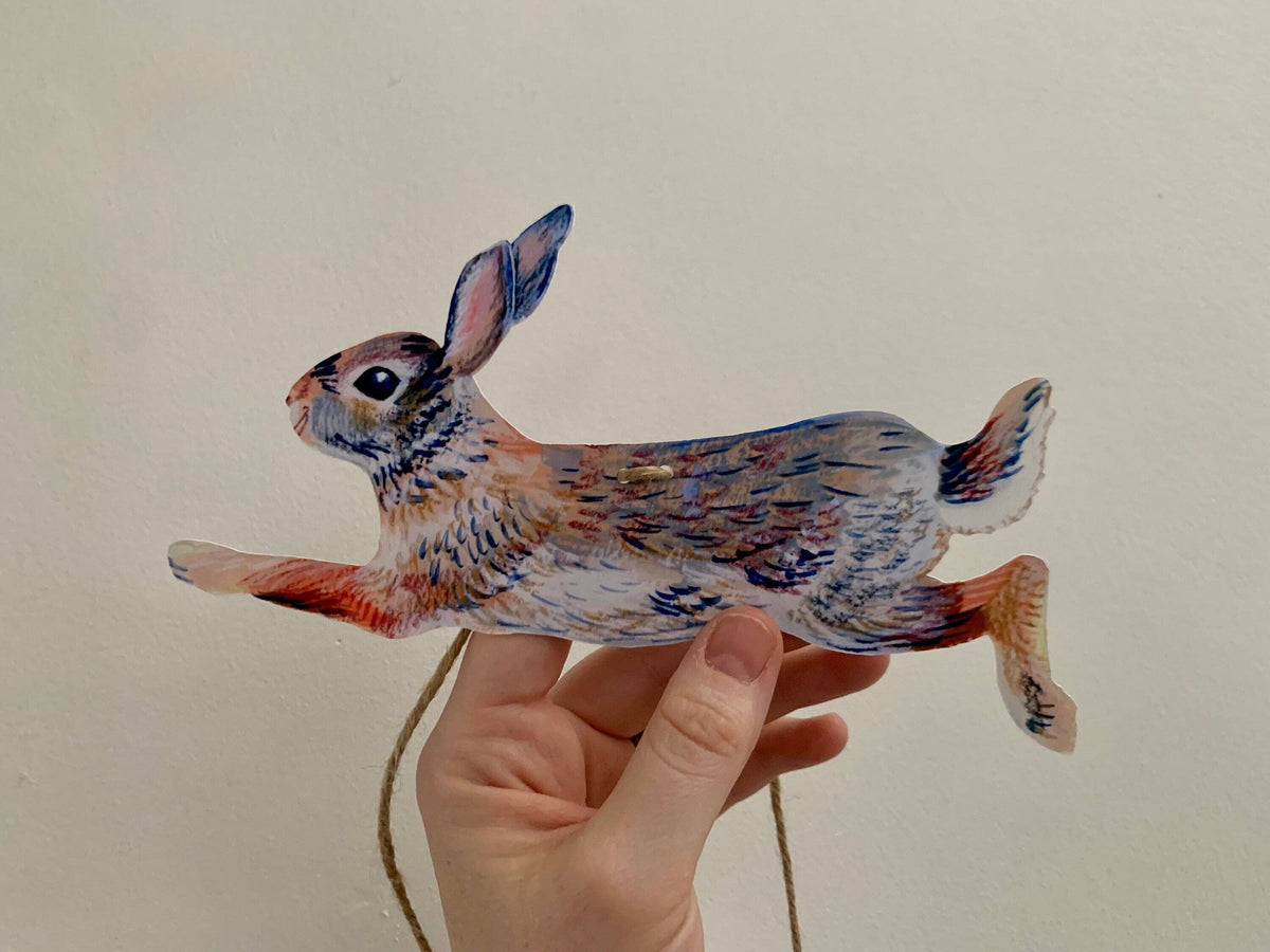 Rabbits Garland - Illustrated hares paper bunting, Nature Lover Garland