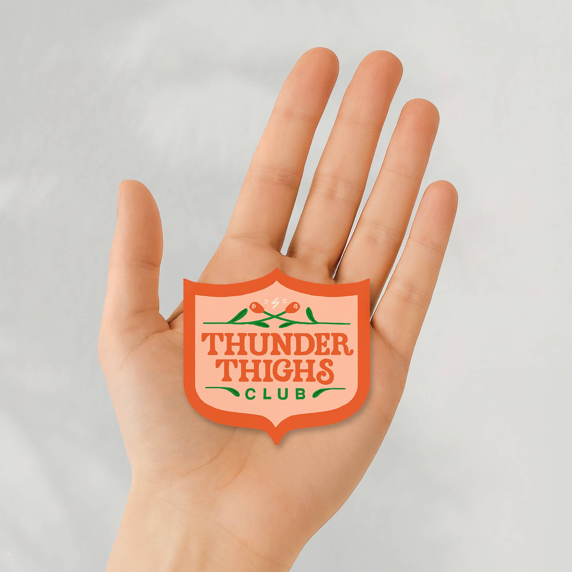 Thunder Thighs Club Sticker, Funny Body Positivity Sticker