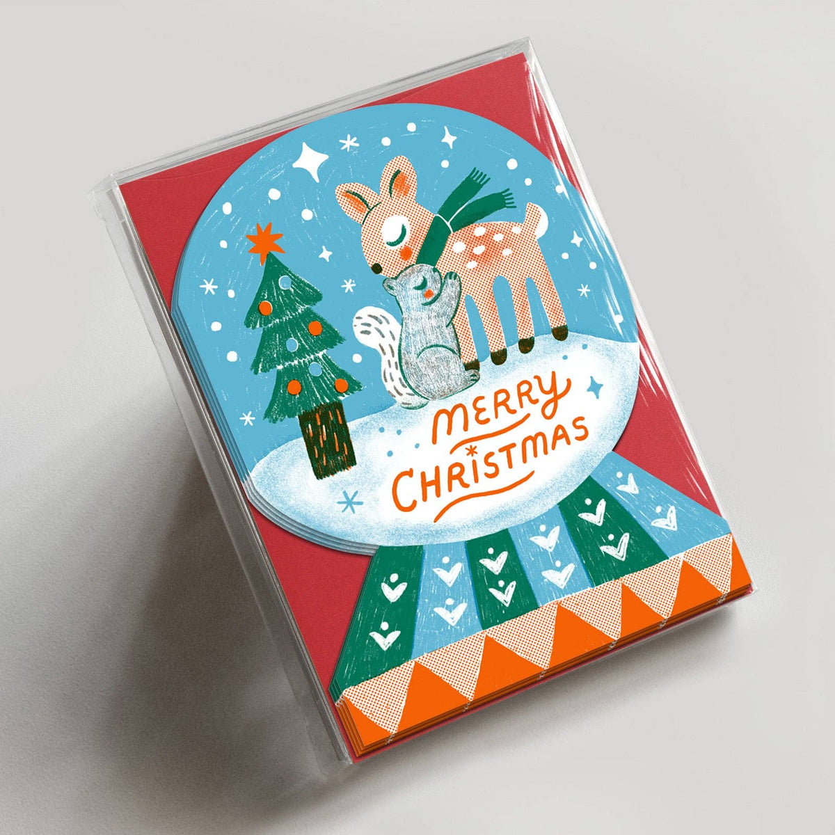 Merry Snow Globe Set of 6 - Red