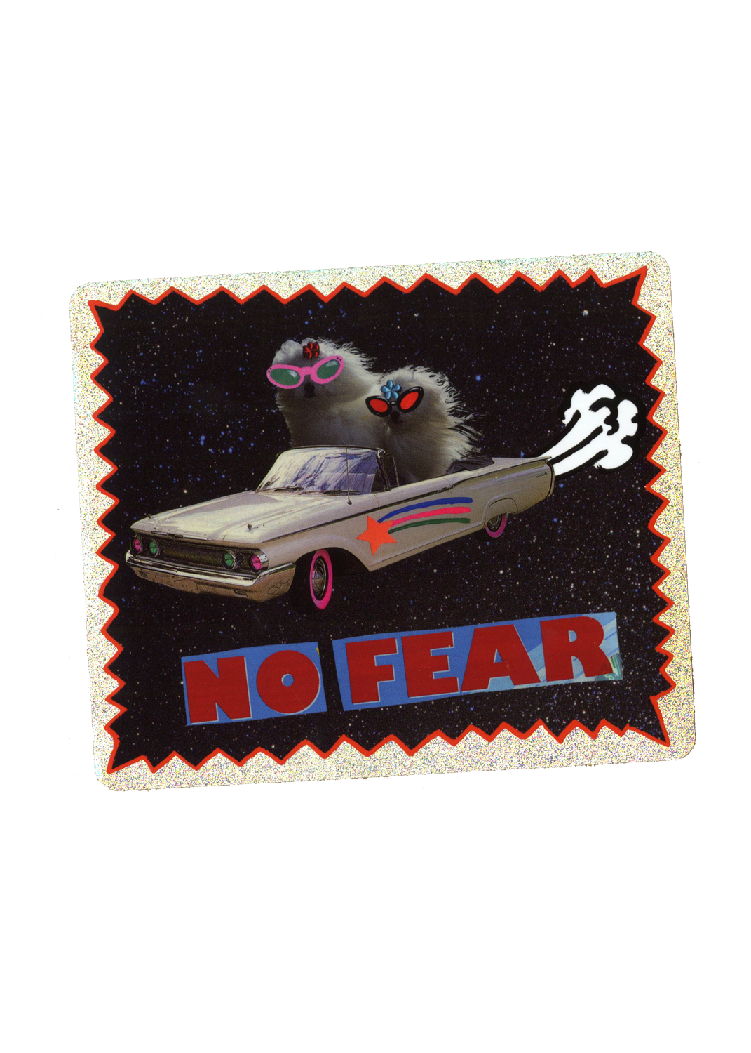No fear Glitter Sticker